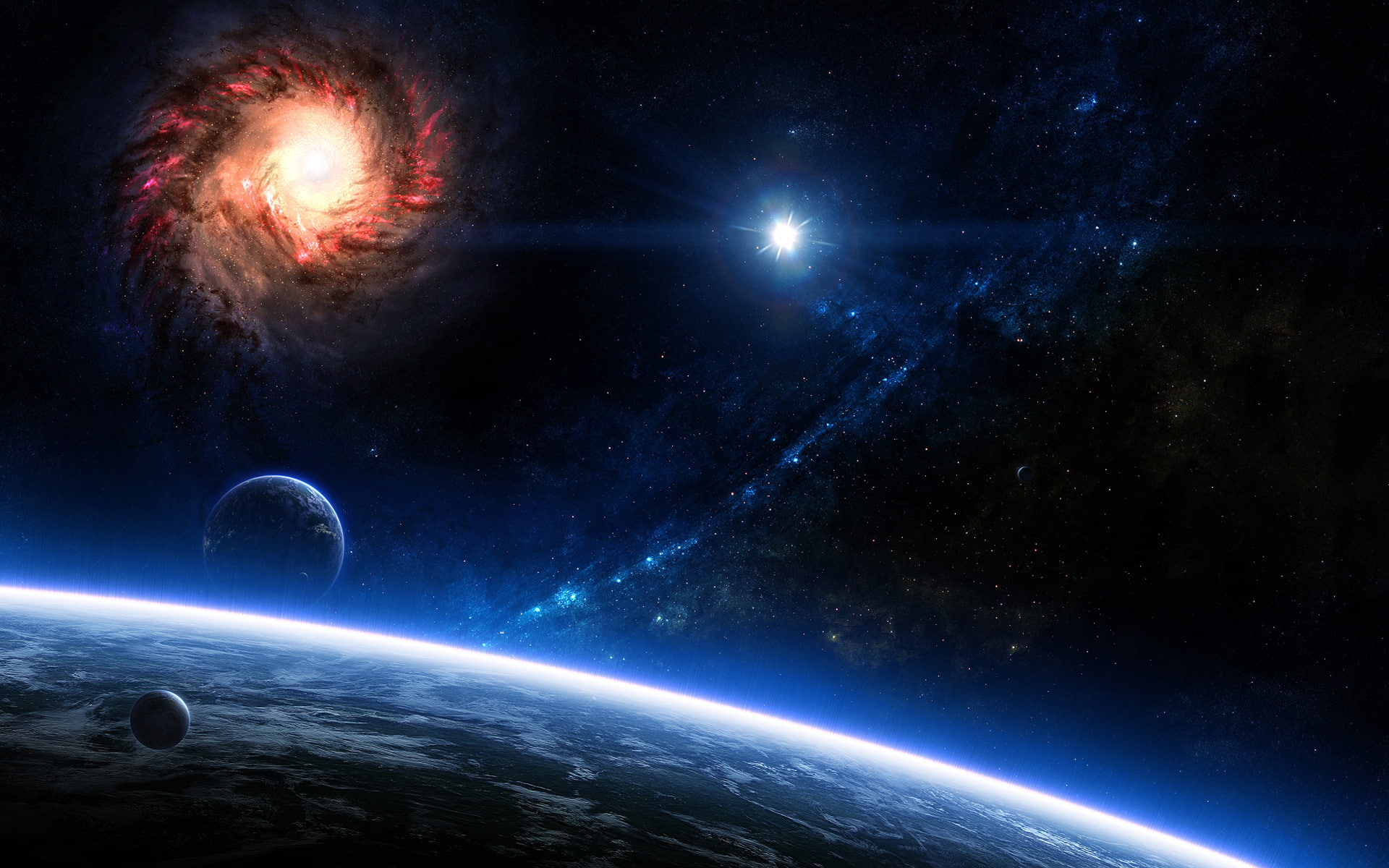 nebula, space, 1080P, planets, starlight, stars, planet, hd, HD Wallpaper