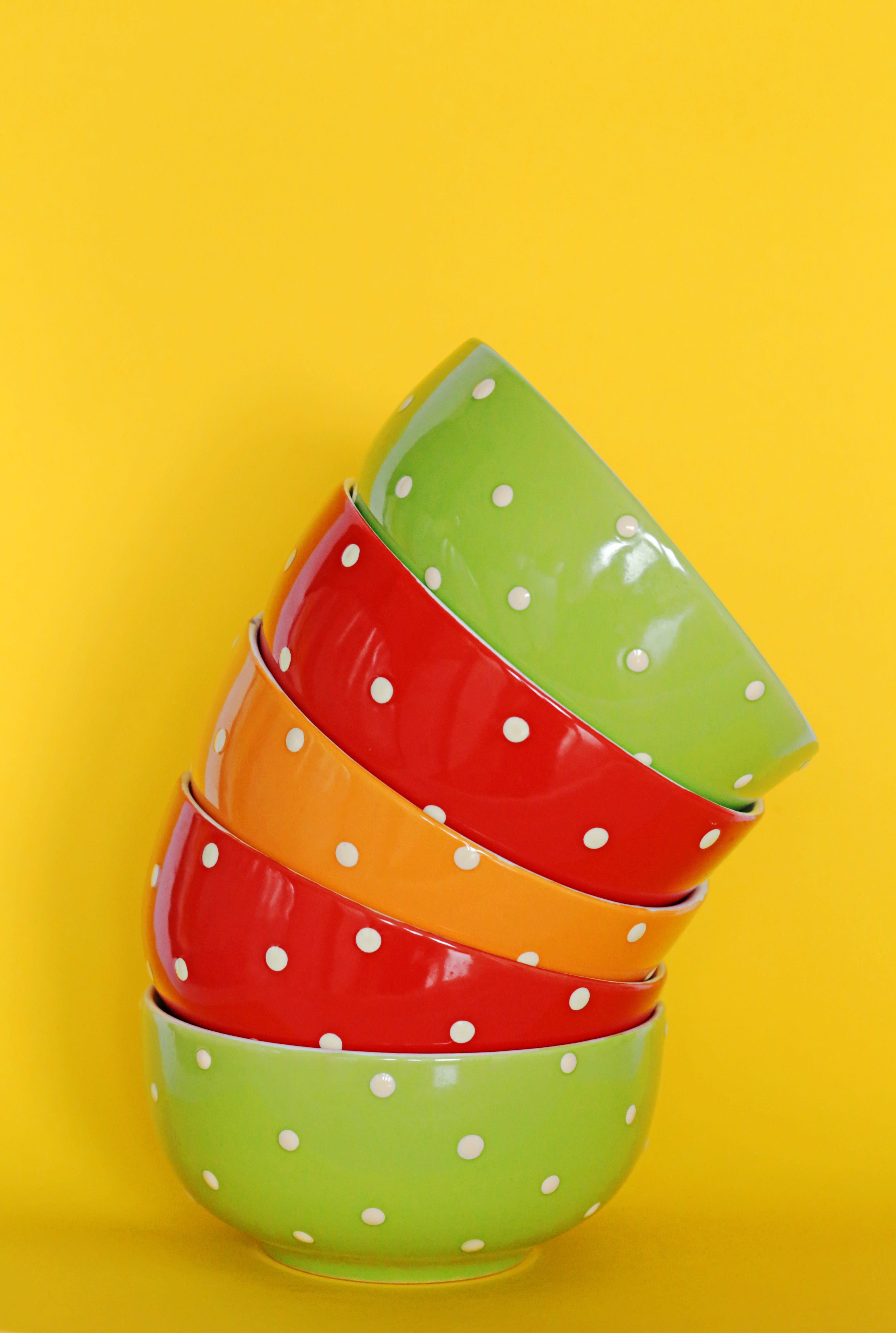 copy space, close-up, bright, a number of, plastic, multi color, red, still life, single object, speckled, 5K, arts culture and entertainment, orange background, Phone HD Wallpaper
