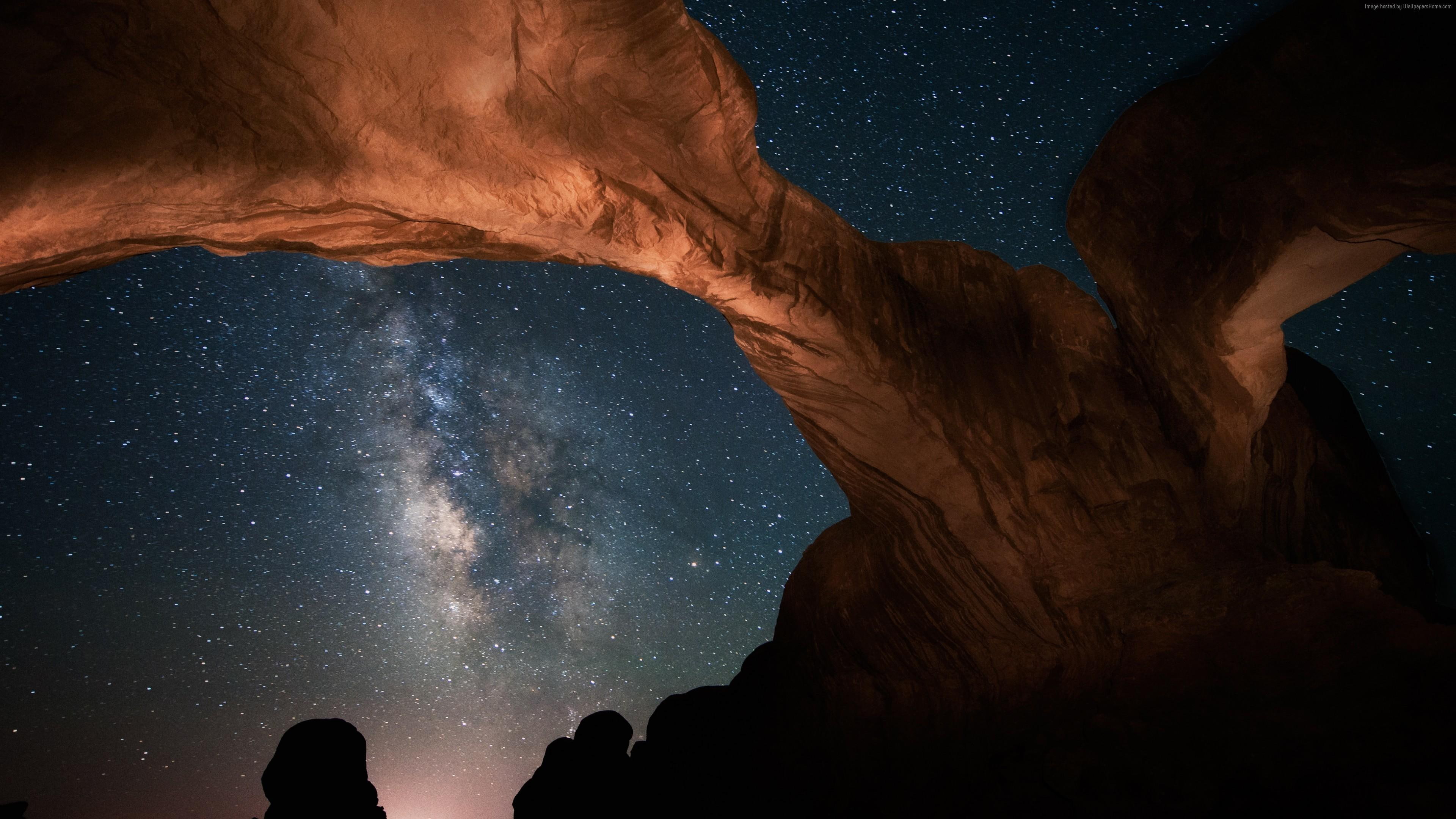 galaxis, land, solar system, sky, milky way, night, night sky, nature, mountains, 4K, stars, cosmos, iran, HD Wallpaper