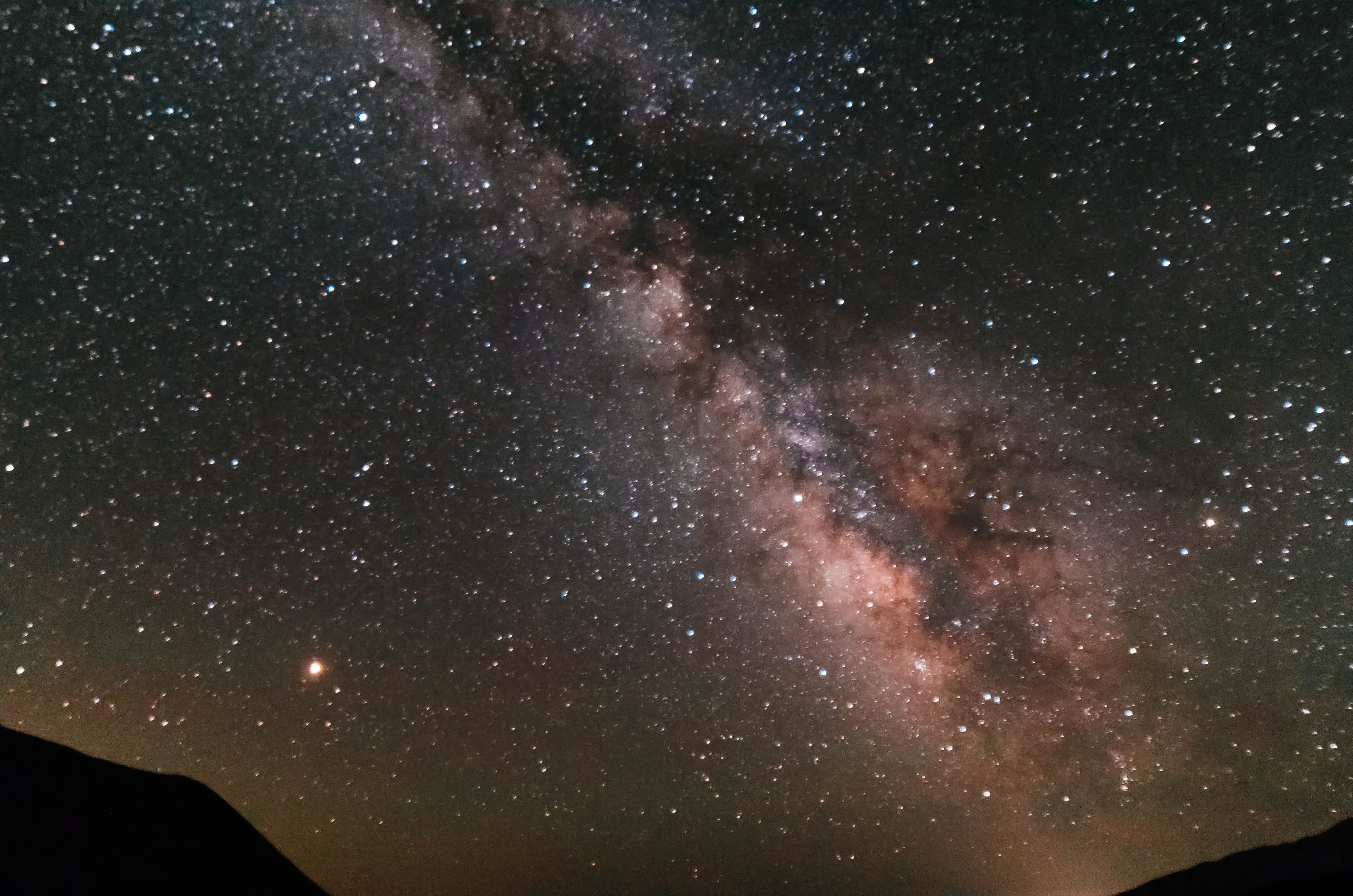 stars, forest, milky wat, constellation, wilderness, earth, solar system, infinity, mountains, nature, low angle view, planet earth, outdoors, idyllic, HD Wallpaper