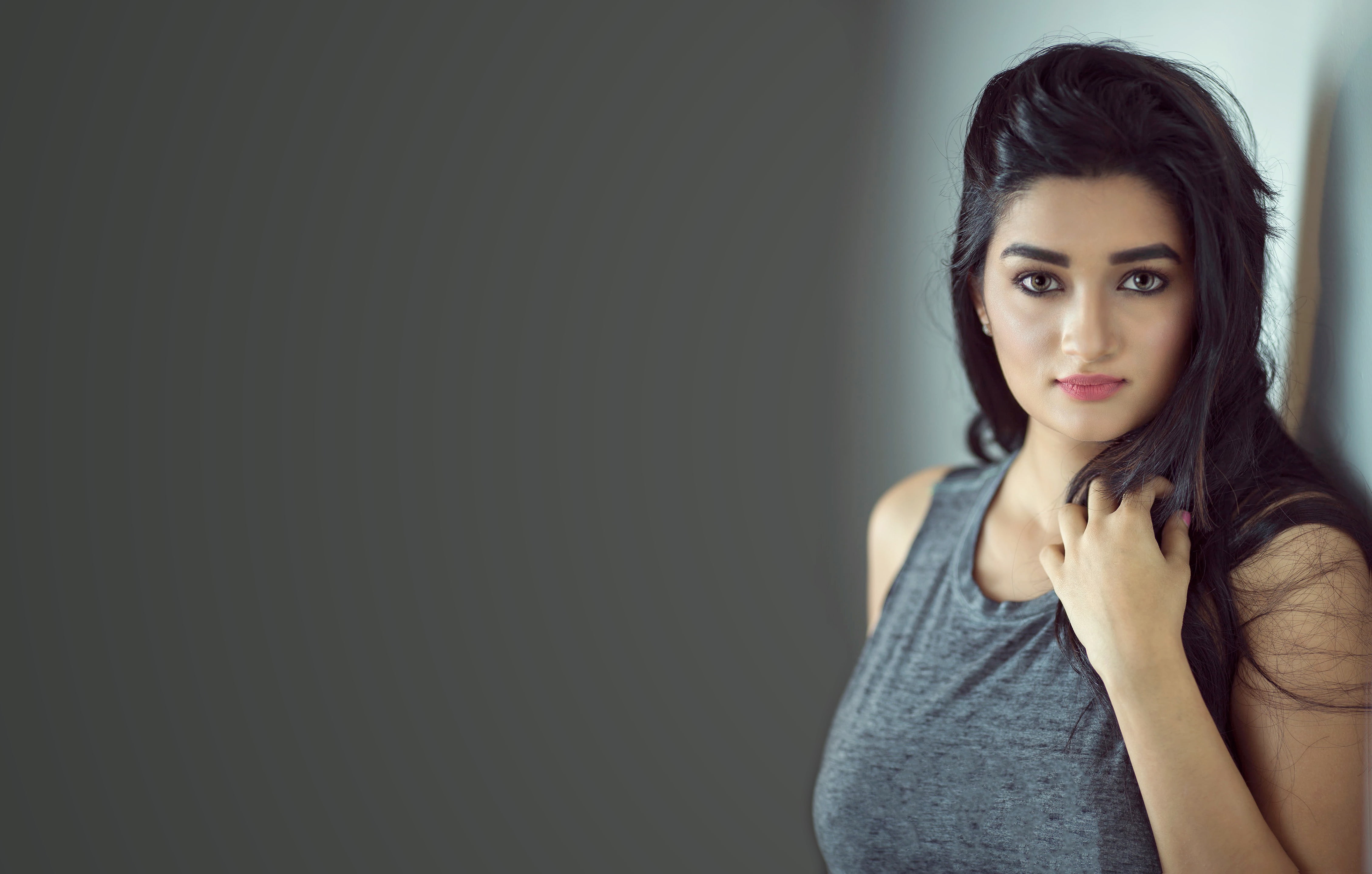 cute, hair, bollywood, black background, indian, celebrity, makeup, beautiful, pretty, teenager, one person, hairstyle, adult, beauty, beautiful people, HD Wallpaper