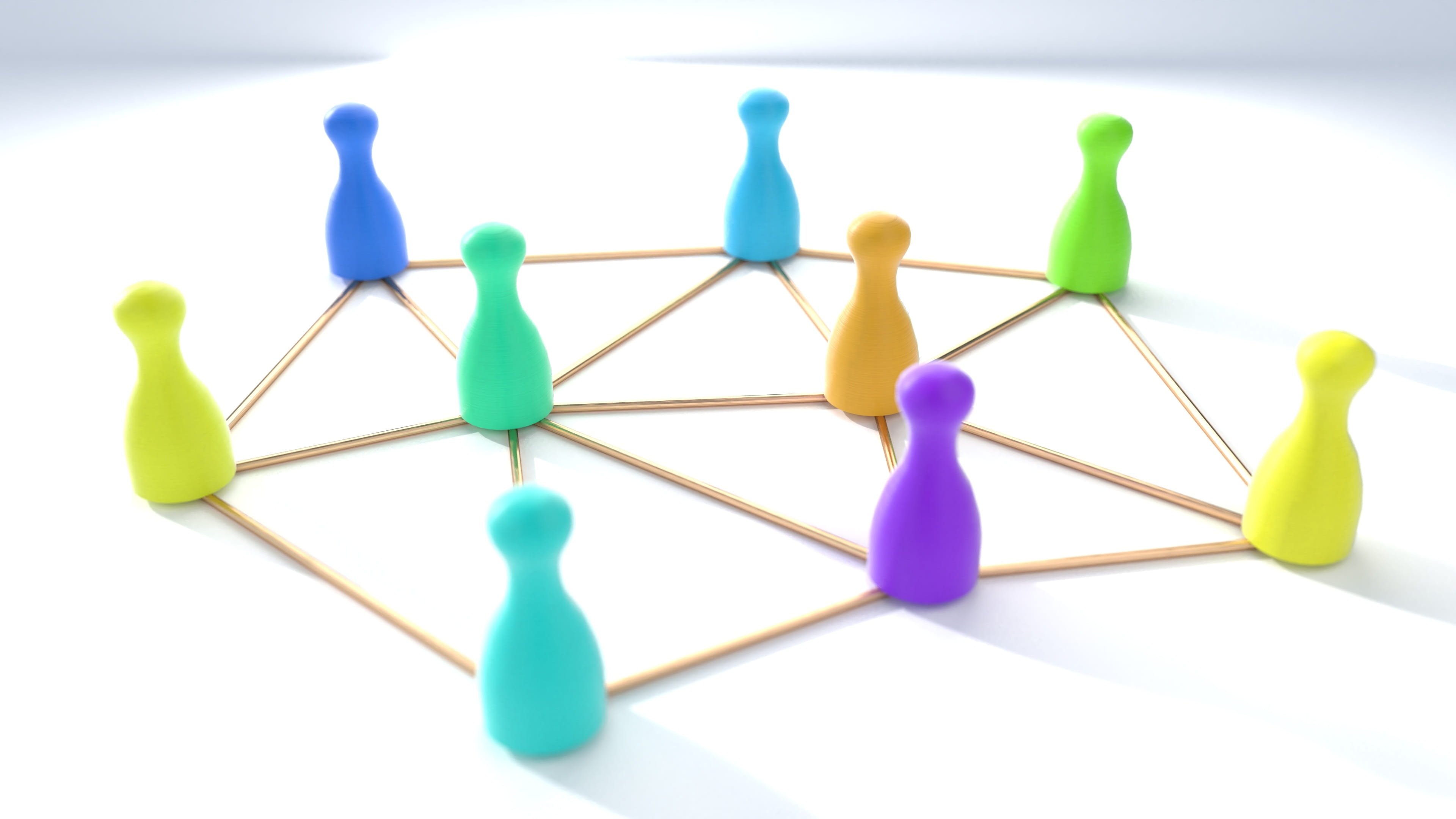 connection, indoors, blue, pawn - chess piece, art and craft, white background, network, social, communication, group of objects, simplicity, variation, HD Wallpaper