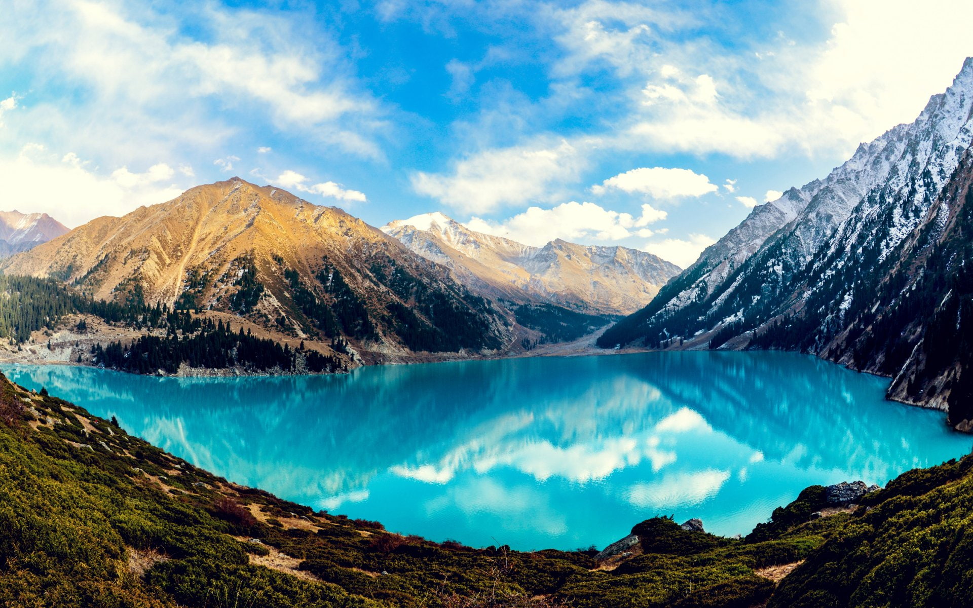 Lake, Almaty, Mountain, Kazakhstan, 1080P, Lakes, HD Wallpaper