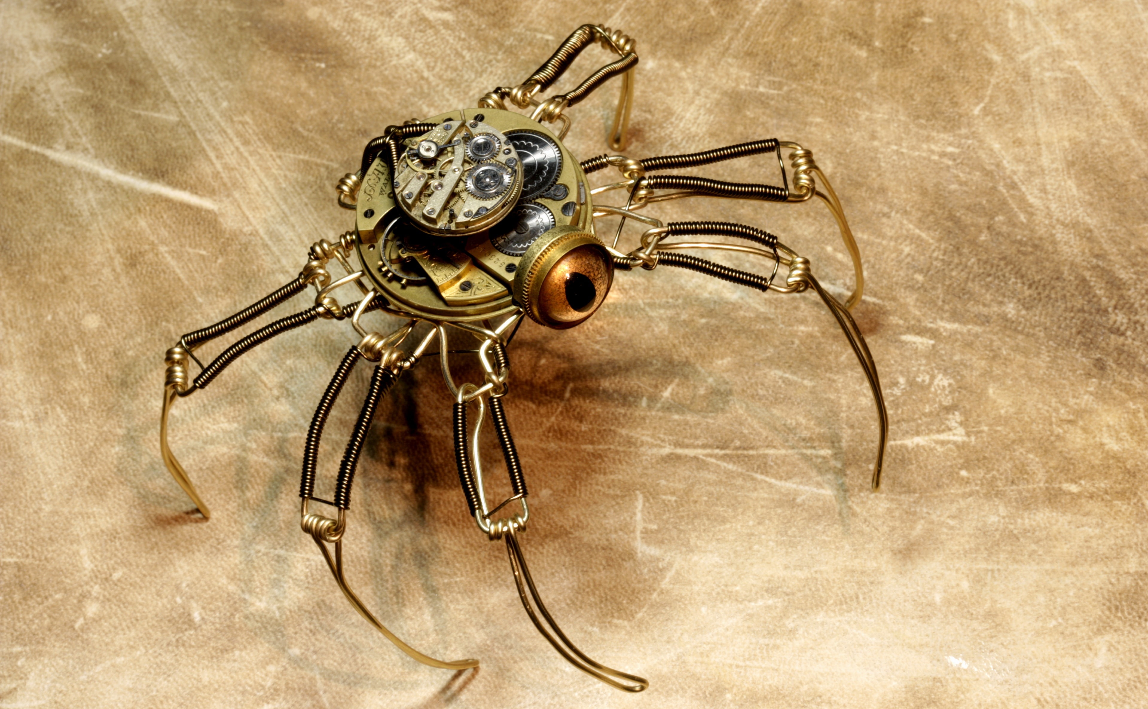 Metal, creativity, old, studio shot, still life, high angle view, technology, Spider, musical instrument, antique, no people, Vintage, Wrapped, Robot, Golden, HD Wallpaper