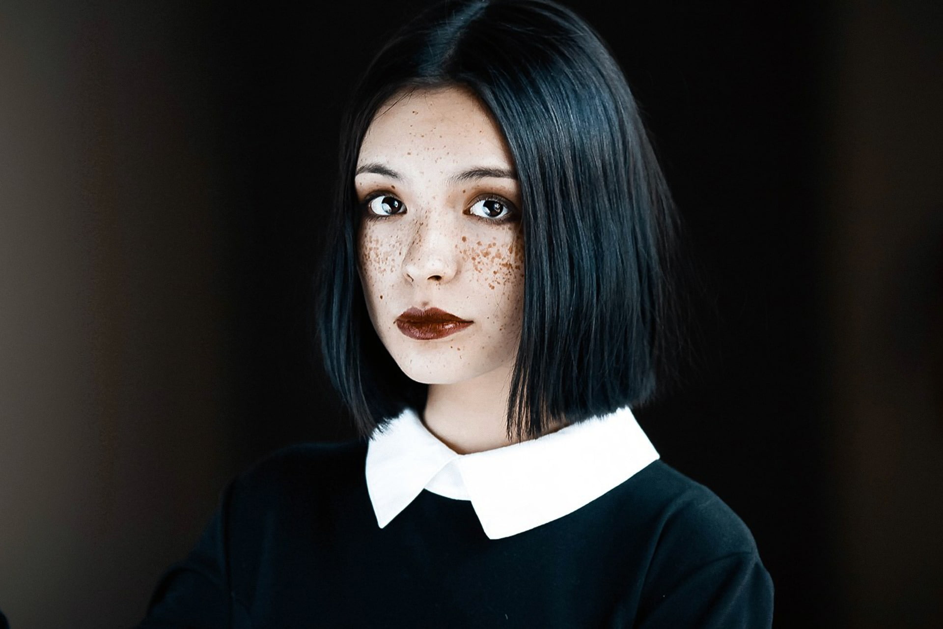 Fran Ackermann, 1080P, View, Black, Face, Hair, Lips, Girl, Beauty, Kazakhstan, Astana, HD Wallpaper
