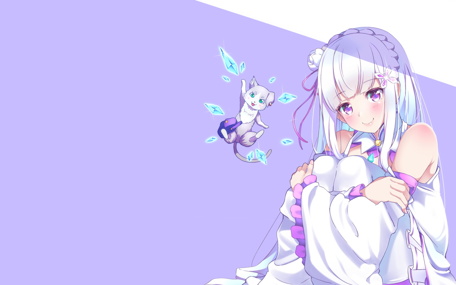 Emilia (Re:ZERO), Anime, Pack (Re:ZERO), 1080P, Re:ZERO -Starting Life in Another World-, HD Wallpaper