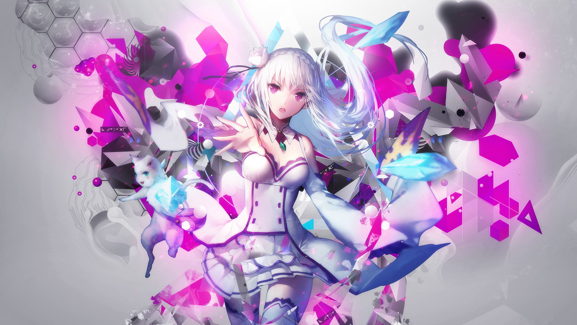 Anime, 1080P, Emilia (Re:ZERO), Re:ZERO -Starting Life in Another World-, Pack (Re:ZERO), HD Wallpaper