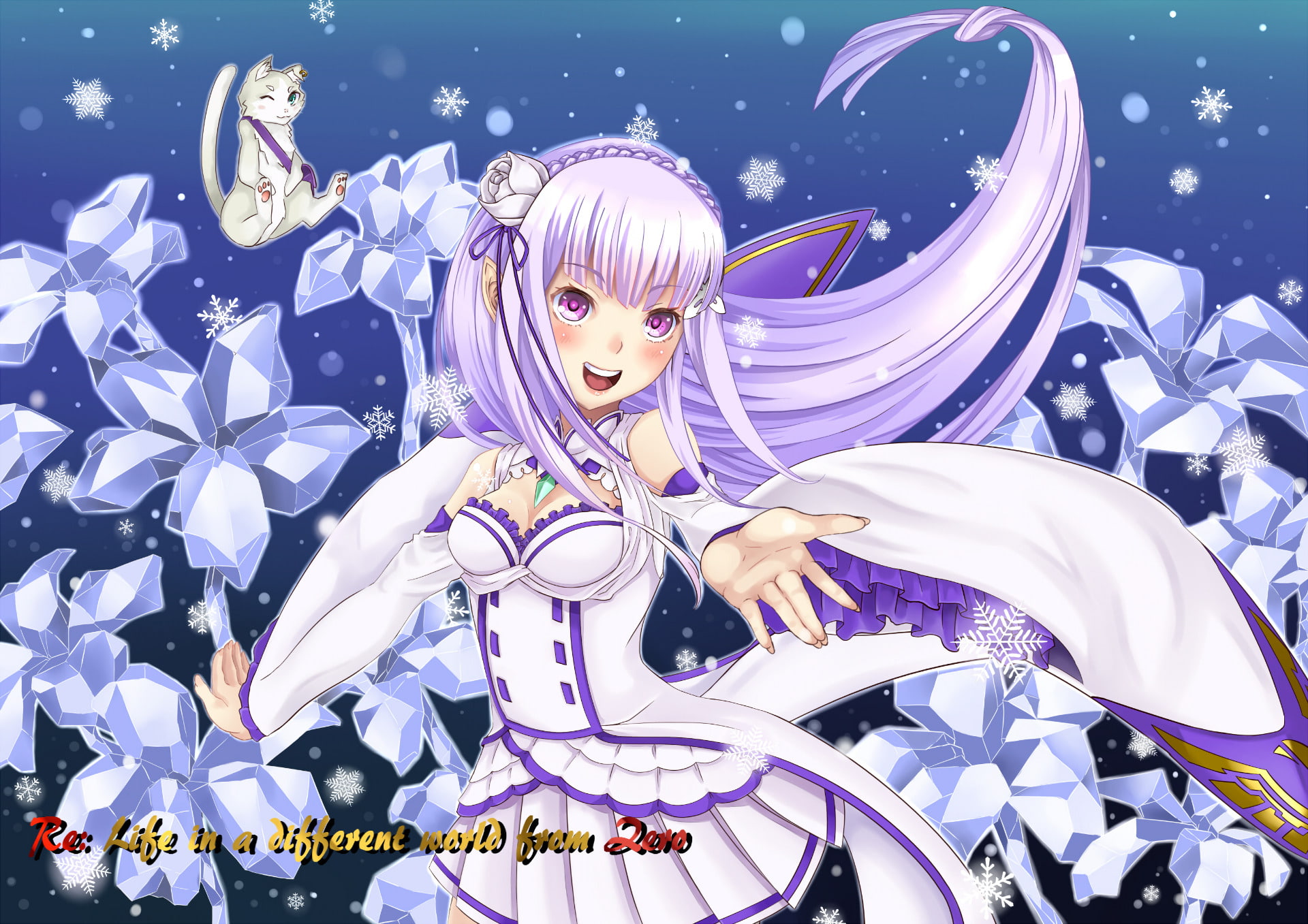 Anime, Re:Zero, Emilia (Re:ZERO), 1080P, Re:ZERO -Starting Life in Another World-, Pack (Re:ZERO), HD Wallpaper