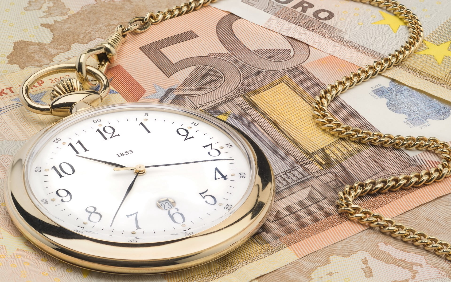 1080P, still life, wealth, clock, close-up, time, timer, pocket watches, old-fashioned, backgrounds, number, no people, pocket Watch, colored, metal, finance, HD Wallpaper