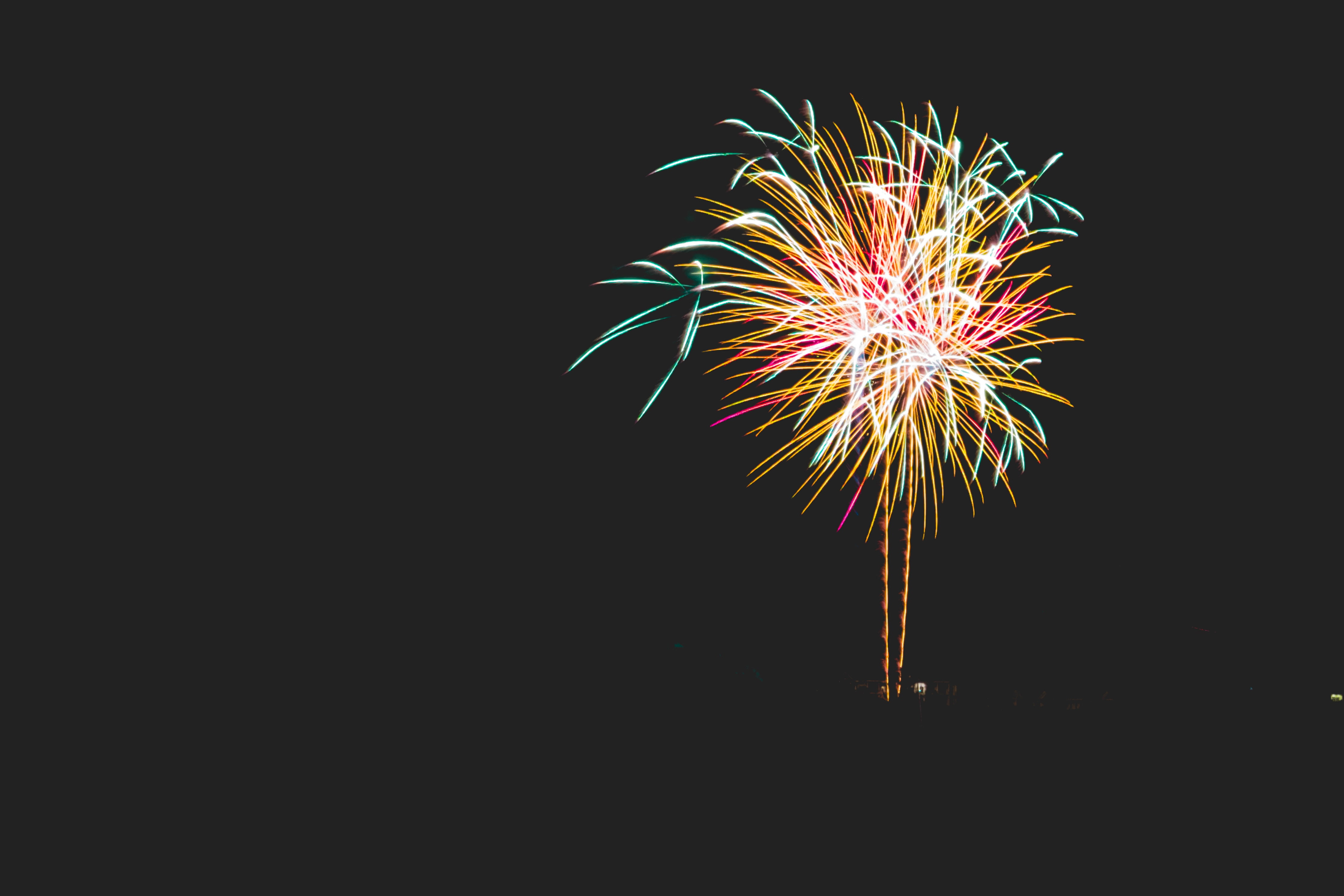 holiday, crumble, salute, fireworks, colorful, night, 4K, sparks, HD Wallpaper