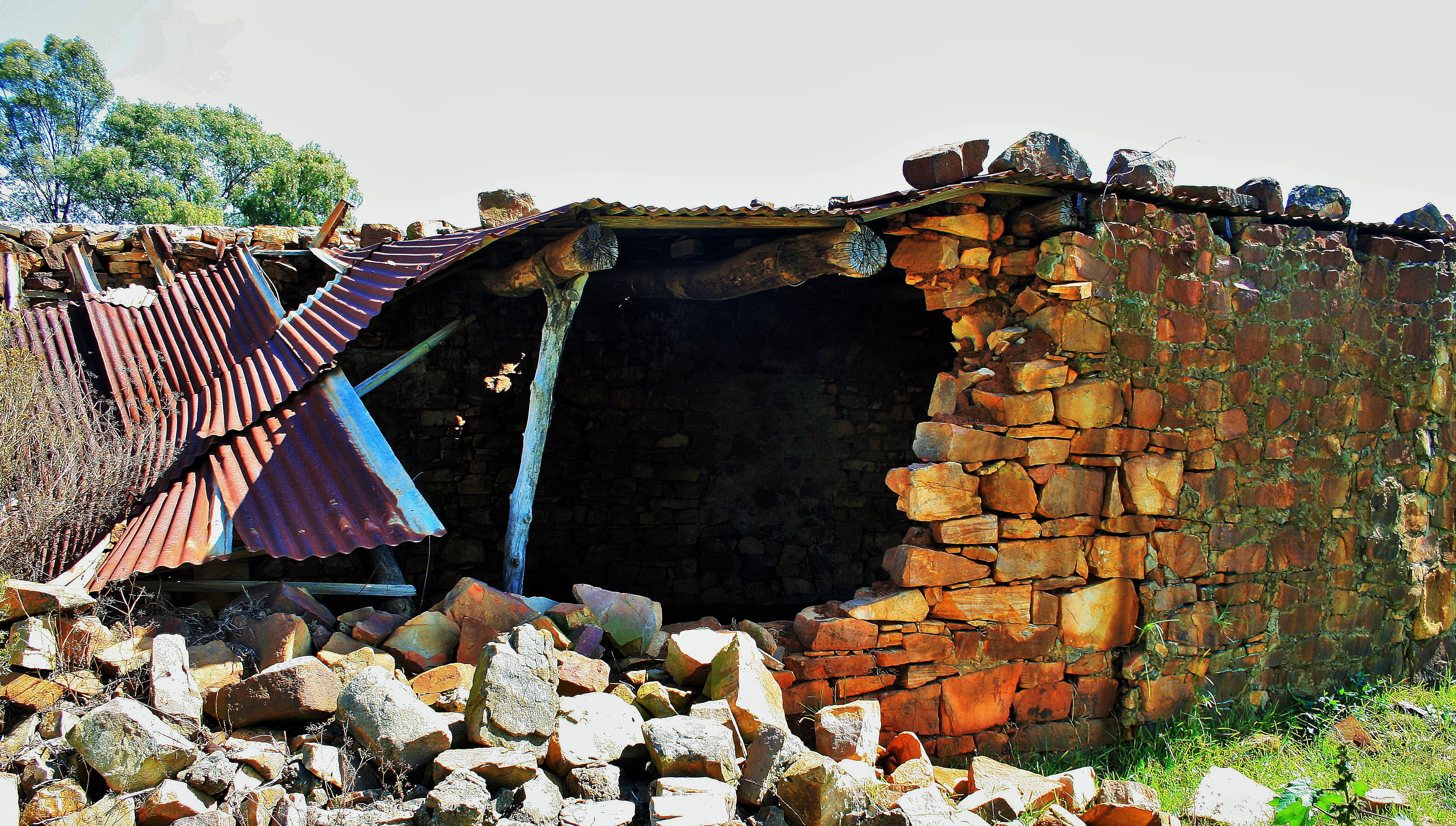 built structure, willem prinsloo, brick, no people, deterioration, bad condition, rusted, nature, roof, day, agriculture farm, sky, crumbling, building exterior, HD Wallpaper