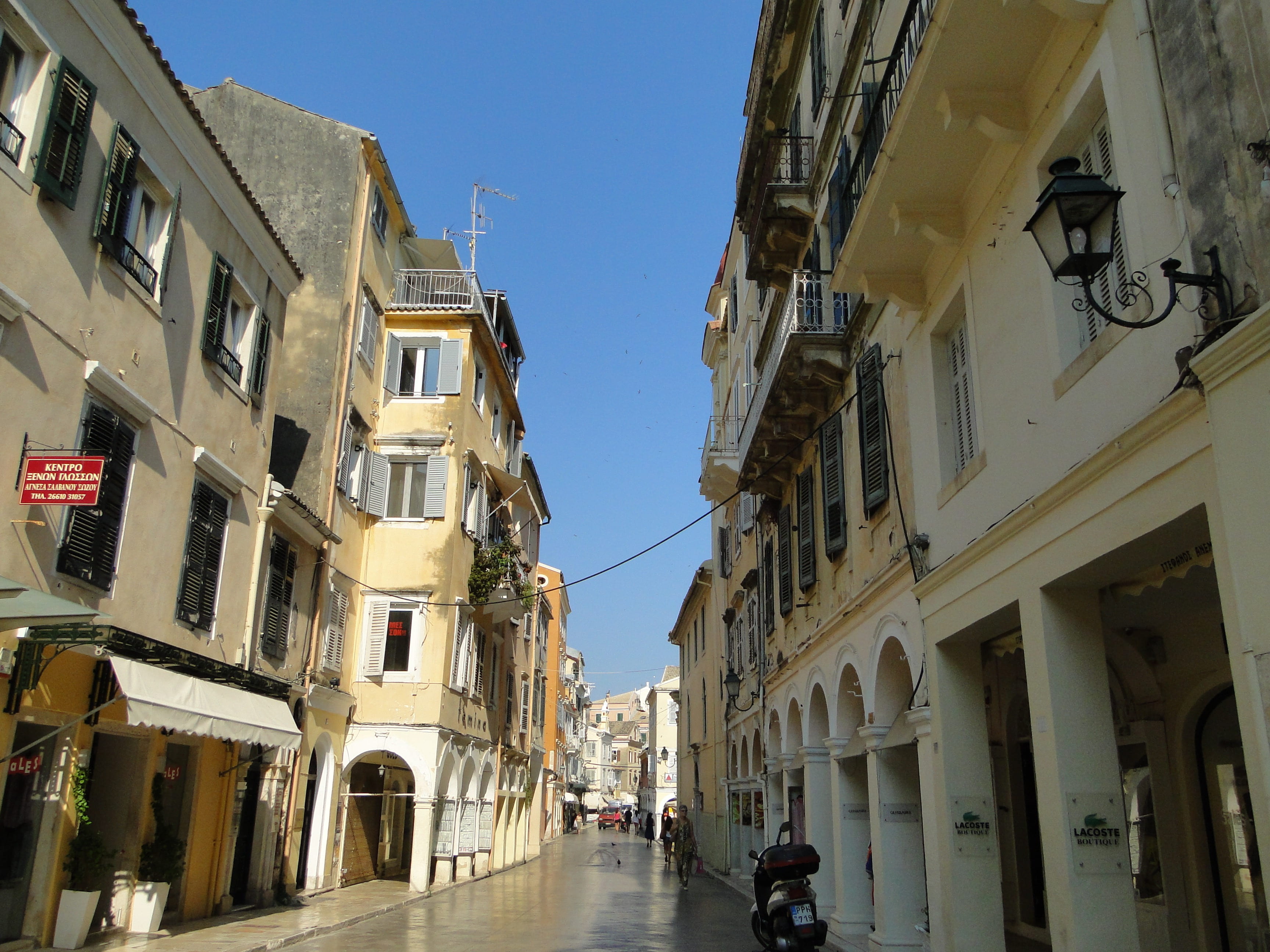 clear sky, residential district, window, alley, pedestrian, holiday destination, street, tourism, greece, buildings, pedestrian zone, transportation, facade, HD Wallpaper