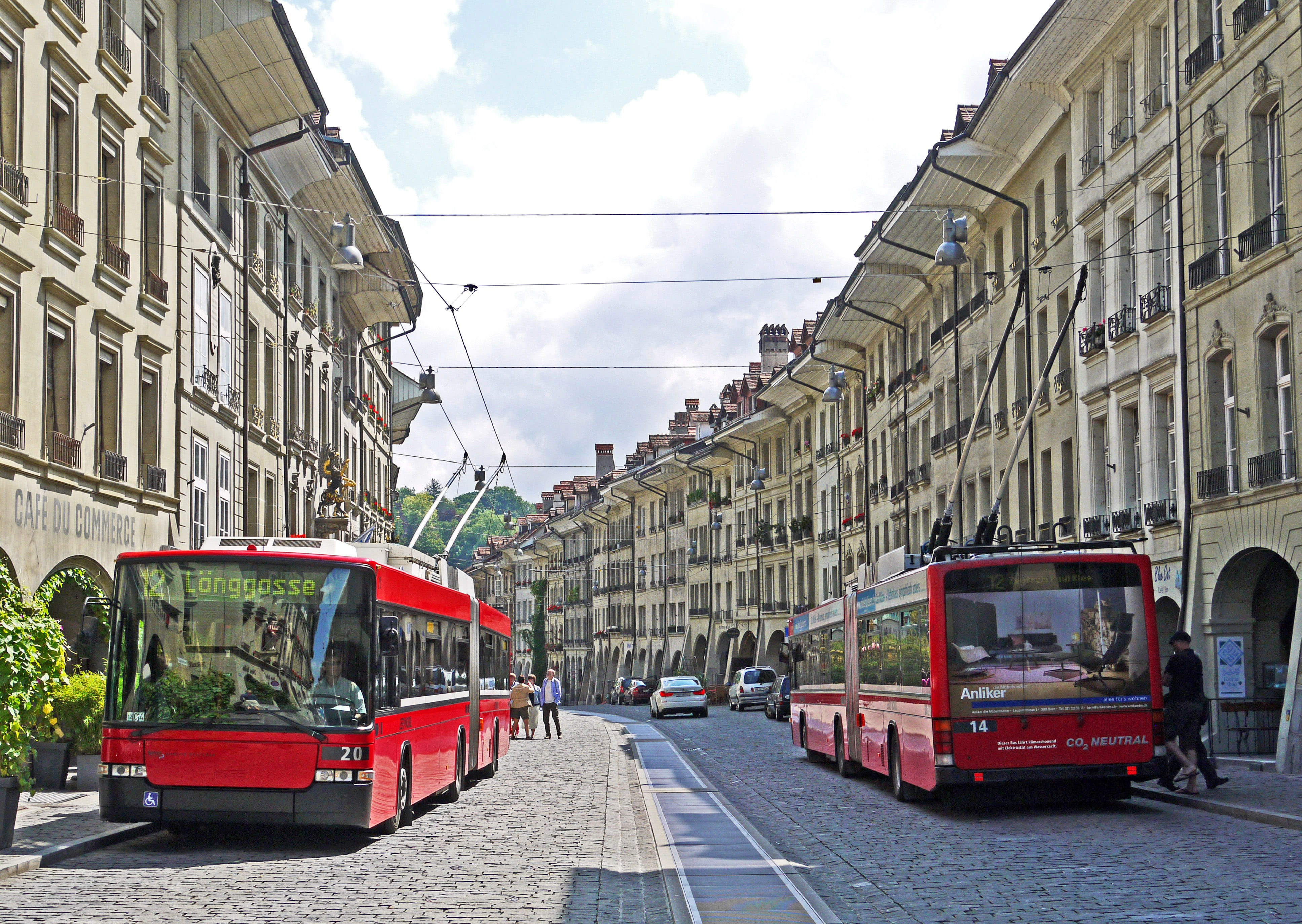 sky, nature, street, pedestrian zone, environmentally friendly, aare peninsula, transportation, outdoors, articulated bus, built structure, truck, traffic-calmed, HD Wallpaper