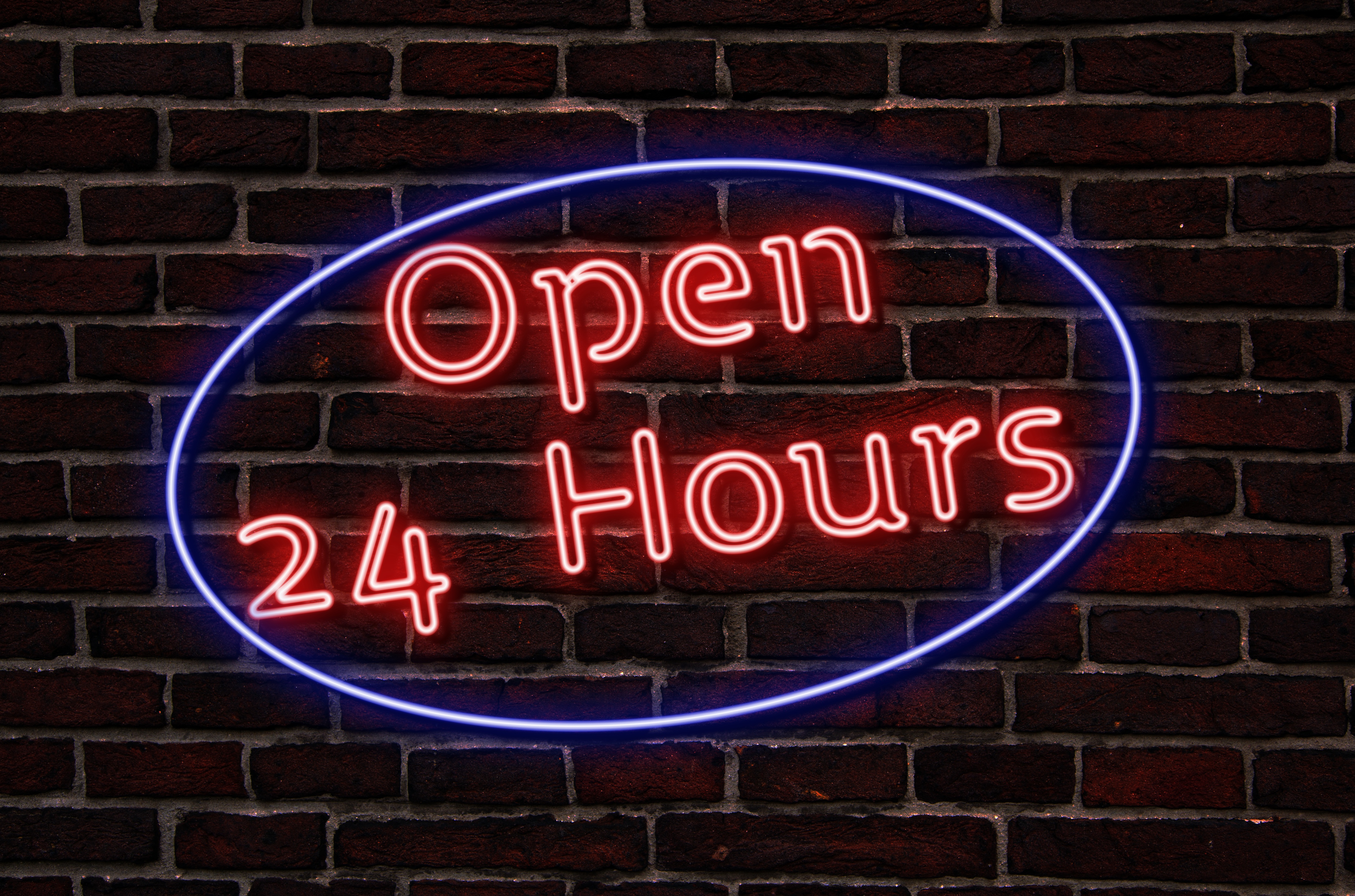 message, illuminated, communication, neon sign, sign, wall, the effect of, wall - building feature, red, brick, close-up, western script, brick wall, capital letter, HD Wallpaper