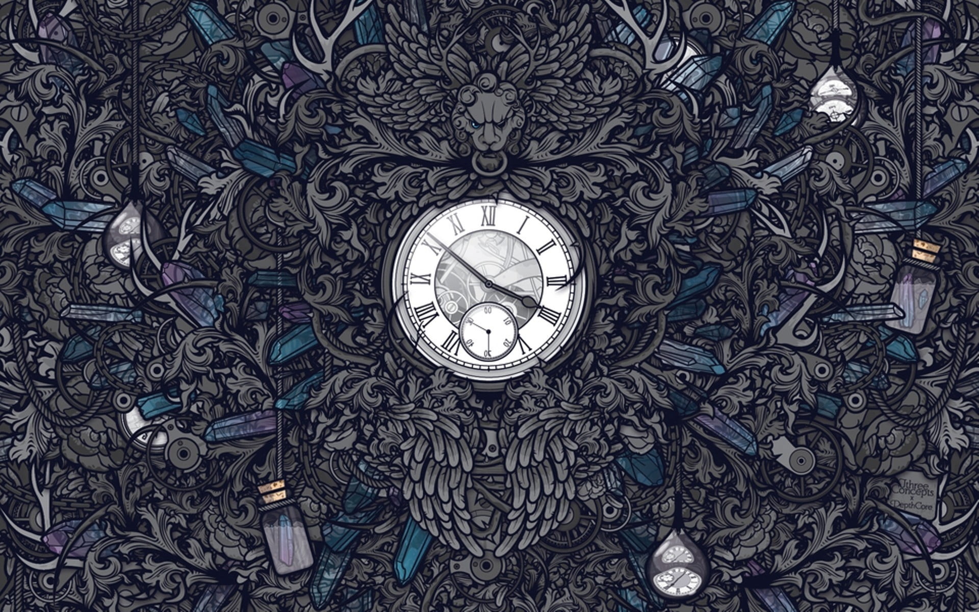 decor, close-up, day, time, cultures, indoors, ornate, number, vector, gray, retro Styled, clock, 1080P, ceiling, symbol, abstract, watch, decoration, HD Wallpaper