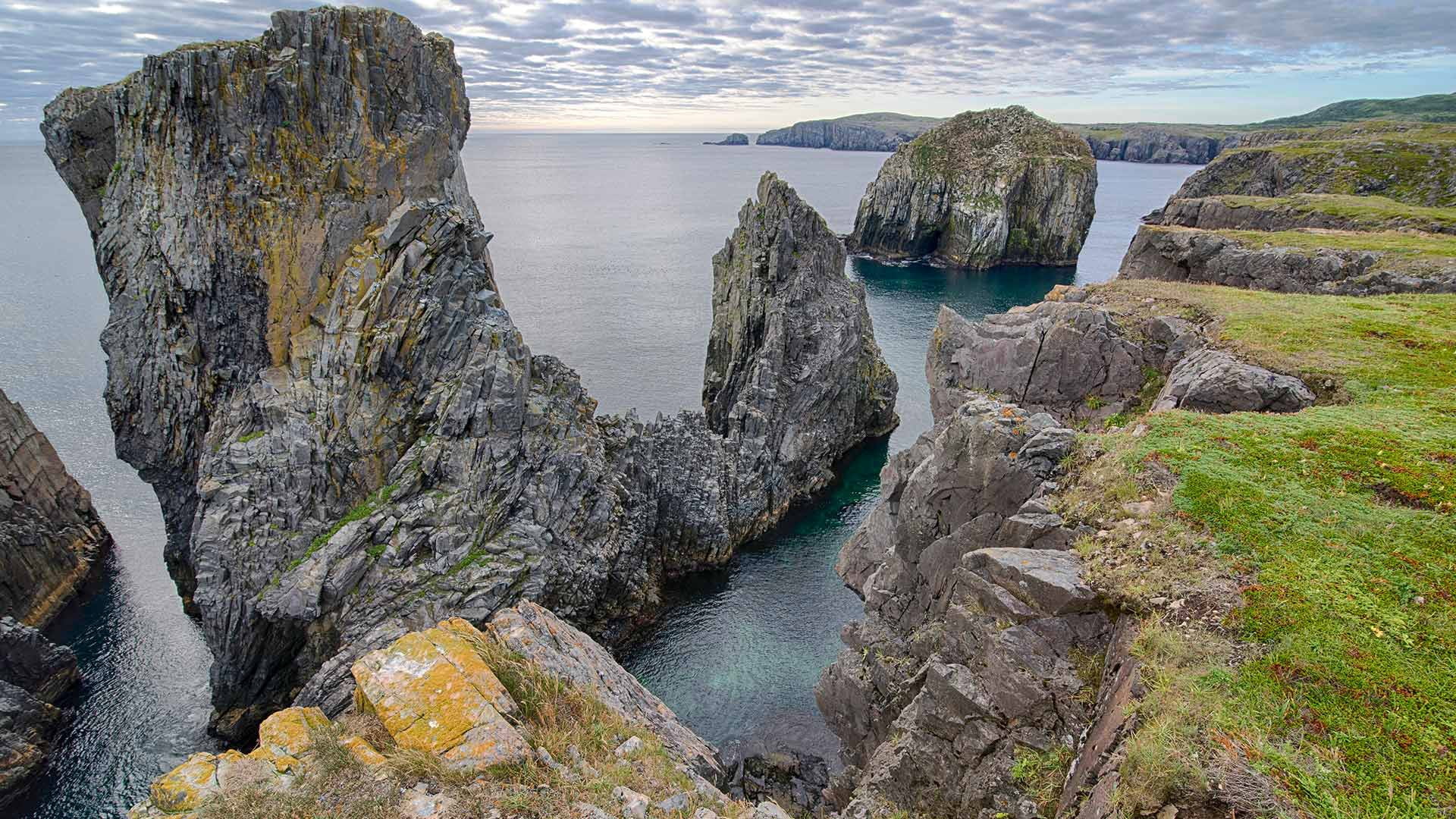 1080P, Canada, Spillars Cove, rocks, sea, Newfoundland and Labrador, HD Wallpaper