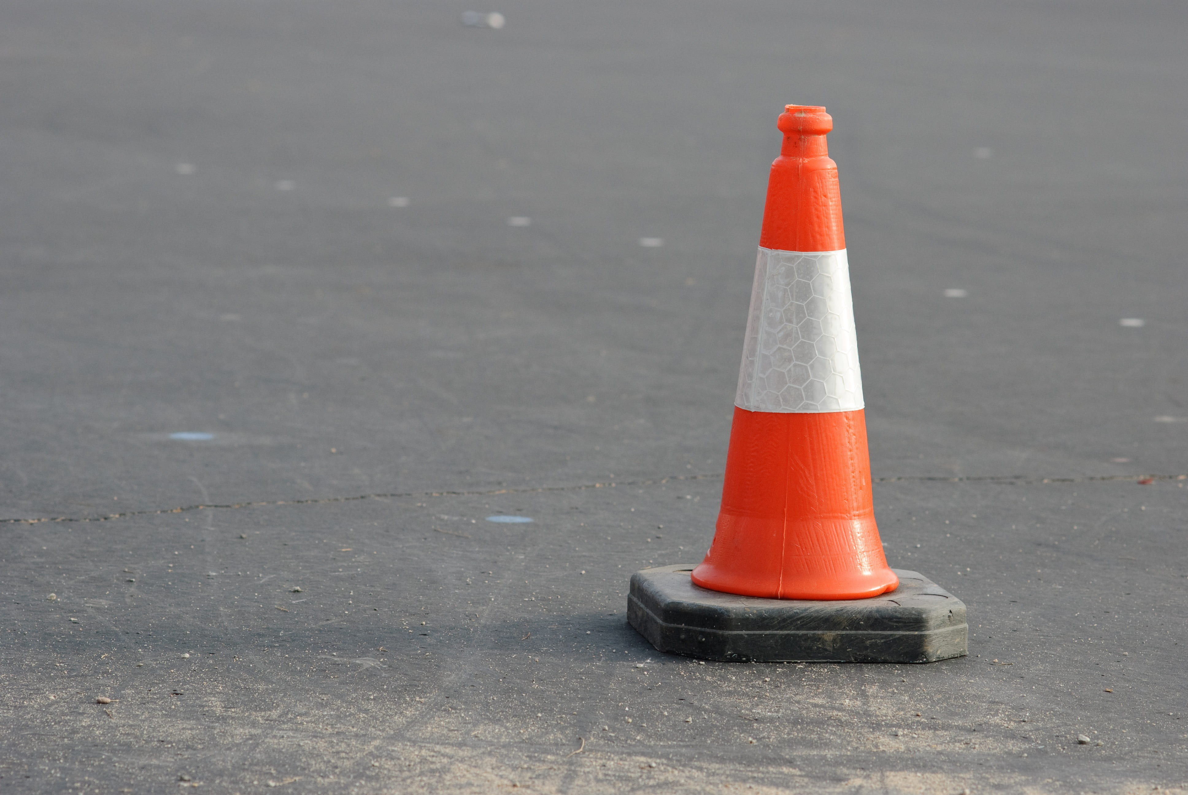 traffic, transportation, caution, repair, high angle view, orange color, street, orange, object, control, 4K, rules, guidance, sign, no people, traffic cone, HD Wallpaper