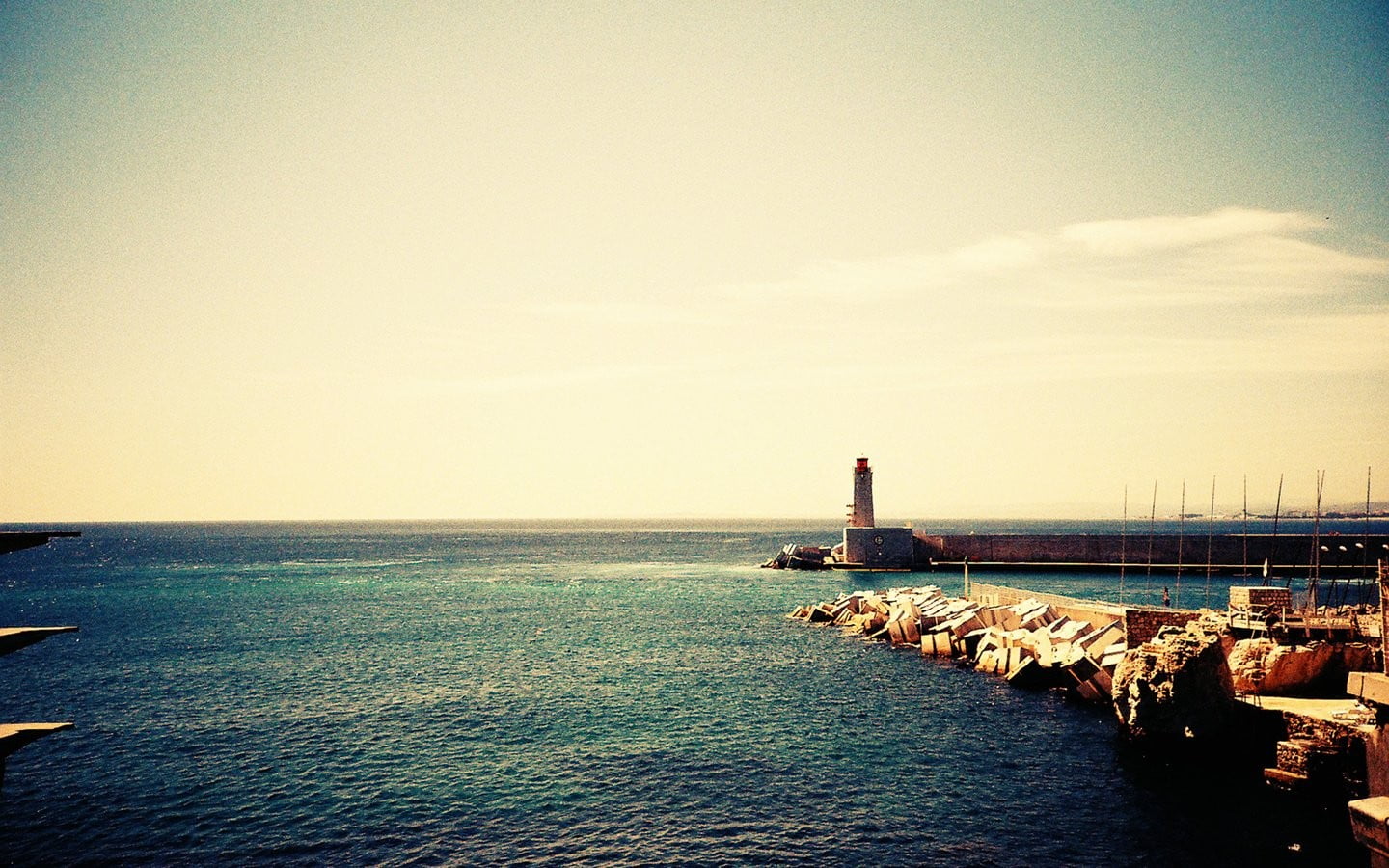 cloud - sky, sea, lighthouse, tranquil scene, waterfront, beauty in nature, dock, transportation, no people, tranquility, horizon, nature, building exterior, HD Wallpaper