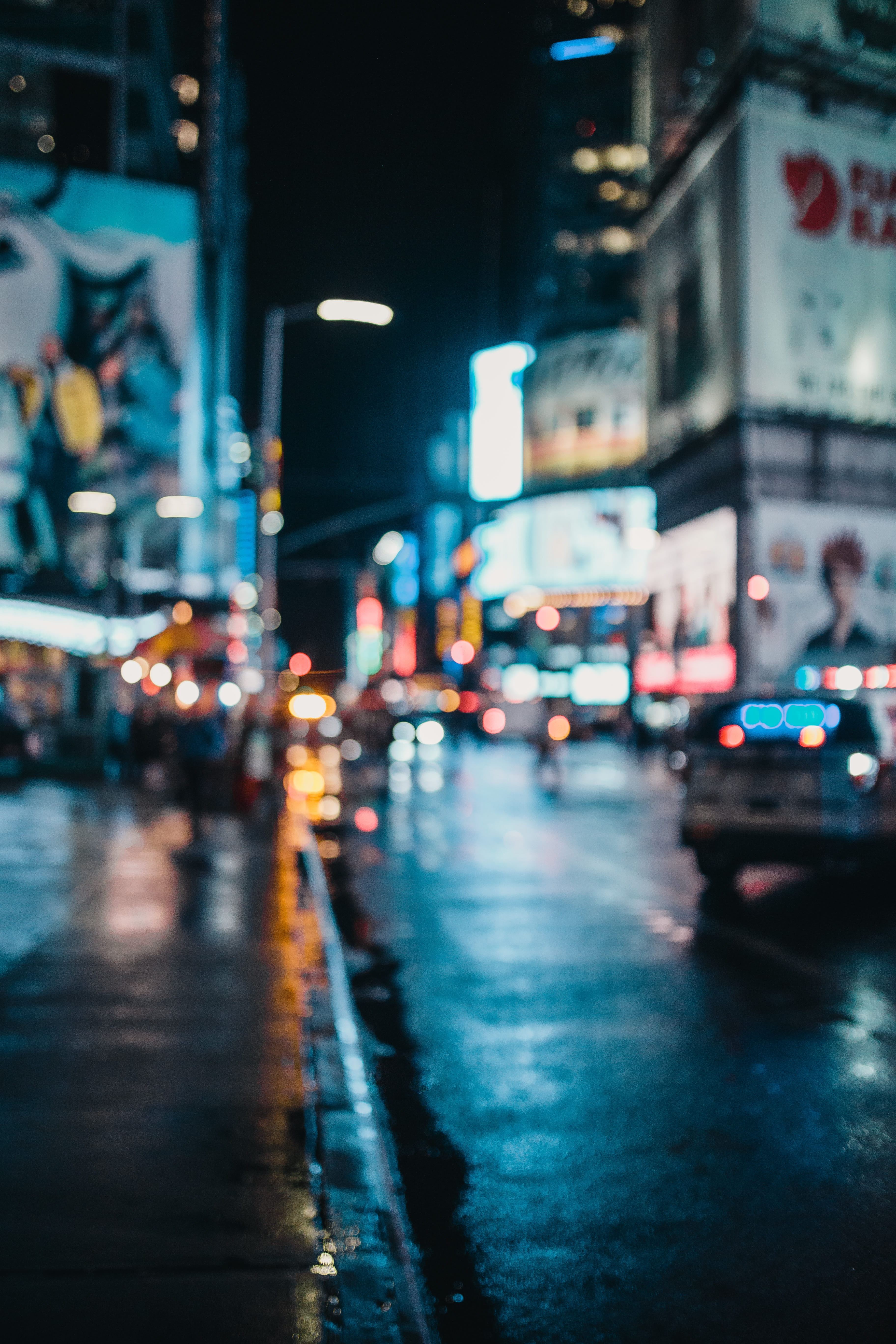 shot, street, traffic, architecture, out of focus, transportation, nightlife, wet, incidental people, rain, night, motor vehicle, blurred, car, city, city street, Phone HD Wallpaper