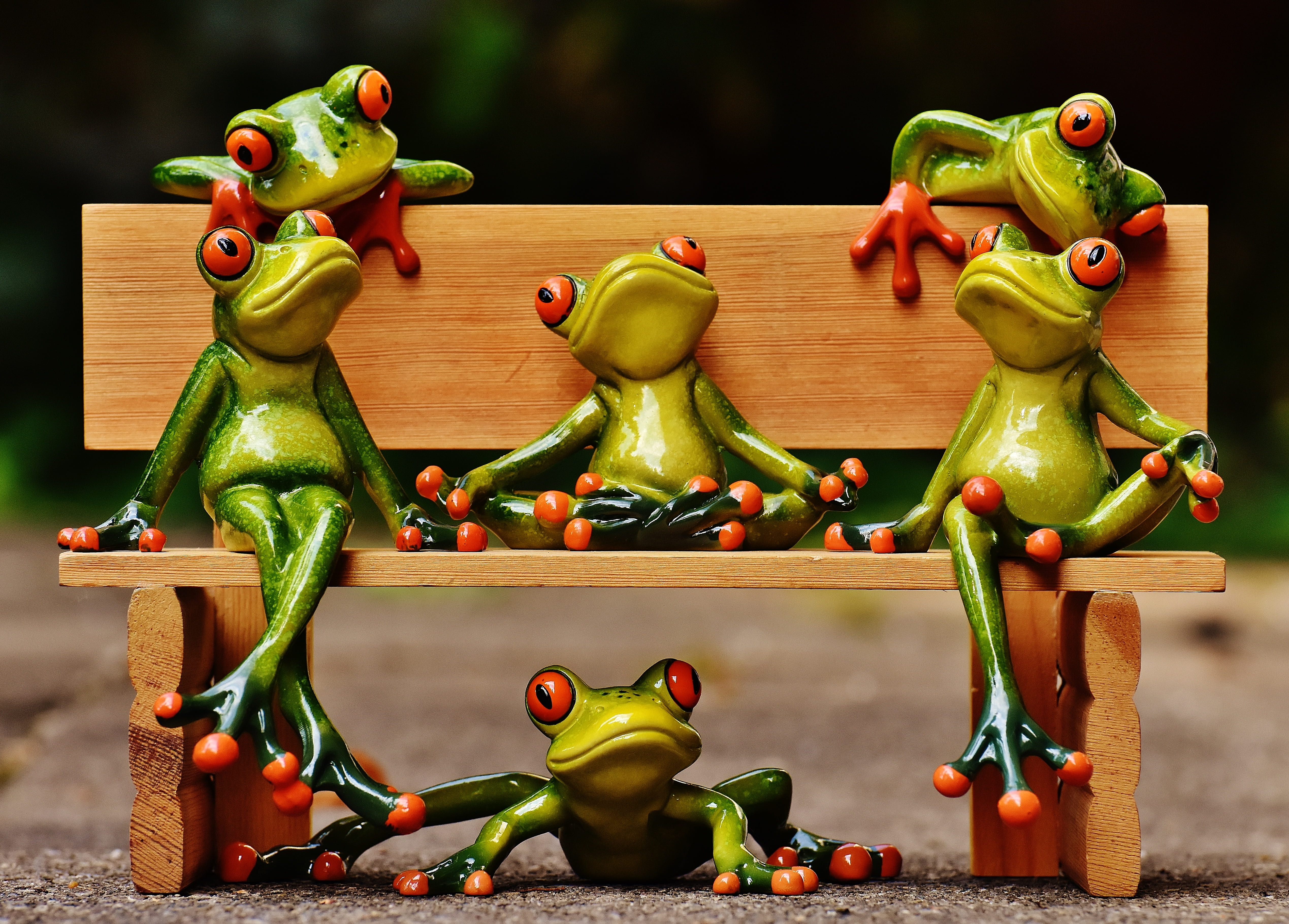food and drink, figure, green color, cute, frogs, relaxation, funny, large group of objects, vegetable, bell pepper, art and craft, five, animal world, HD Wallpaper