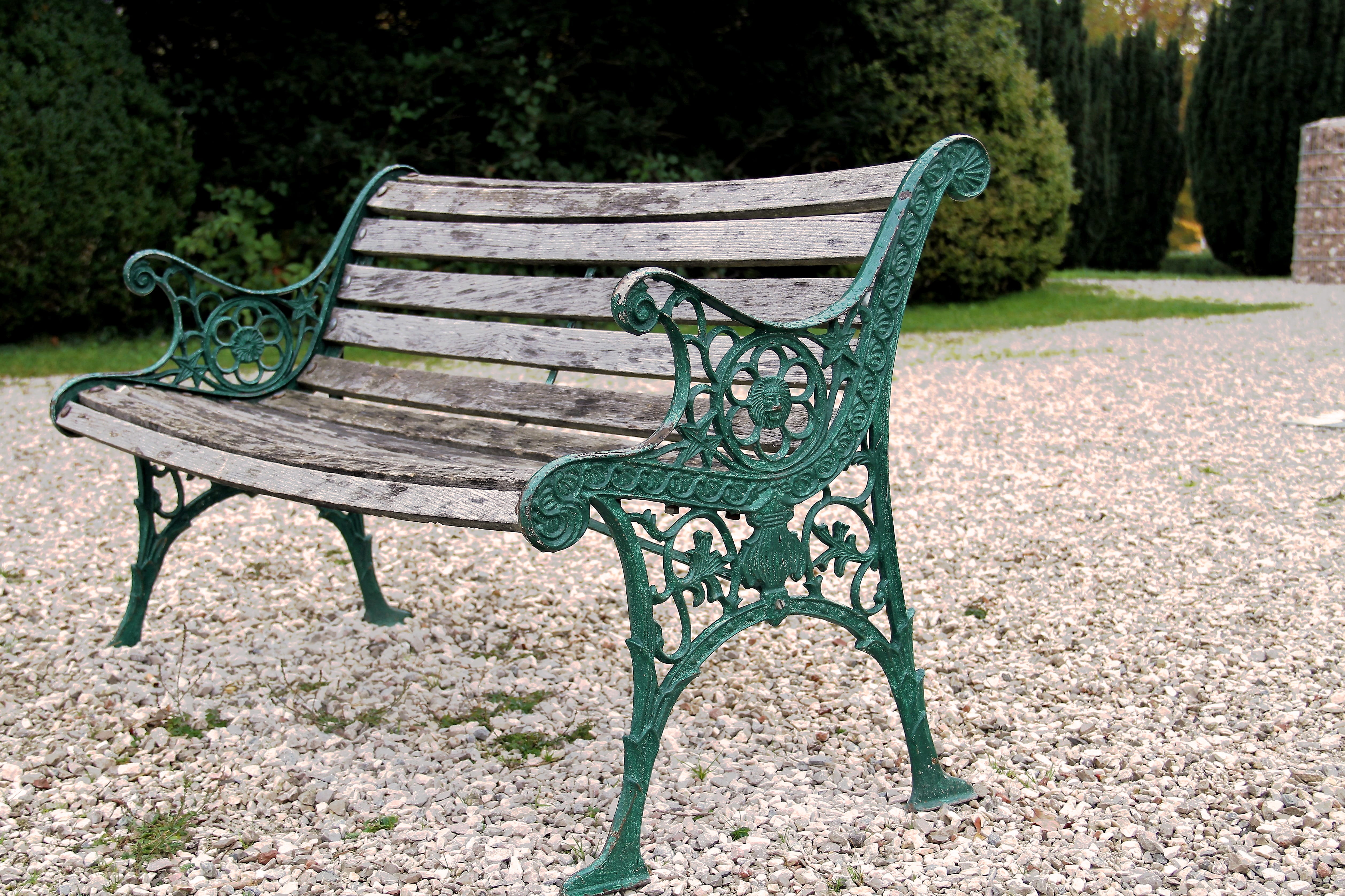 silent, garden, tree, resting place, bank, out, relax, grass, empty, park - man made space, seat, relaxation, green, 4K, nature, absence, park bench, outdoors, HD Wallpaper
