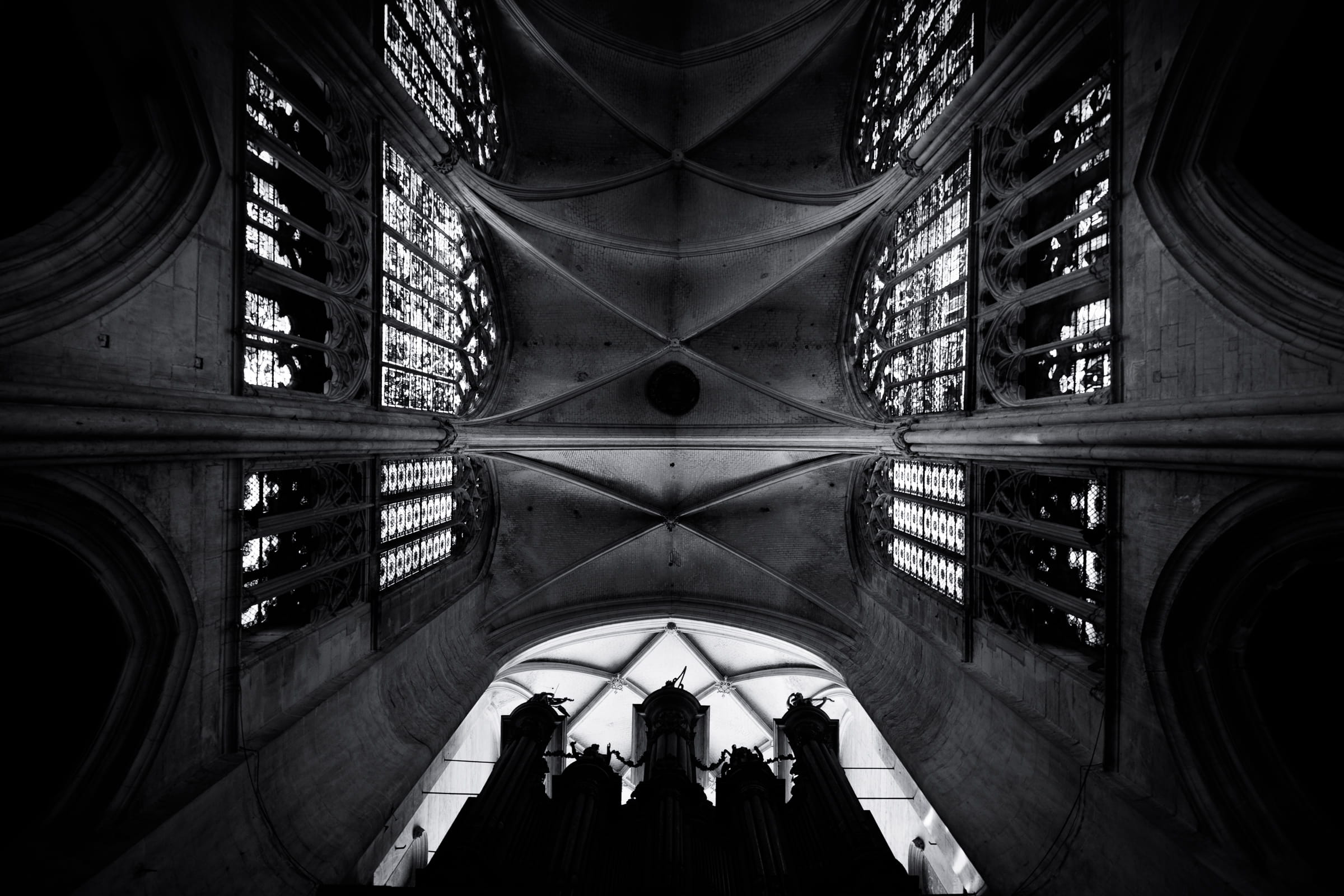 blacknwhite, black, church, ceiling, adult, blackandwhite, history, place of worship, tourism, france, lifestyles, bw, bnwminimalismmag, men, real people, HD Wallpaper