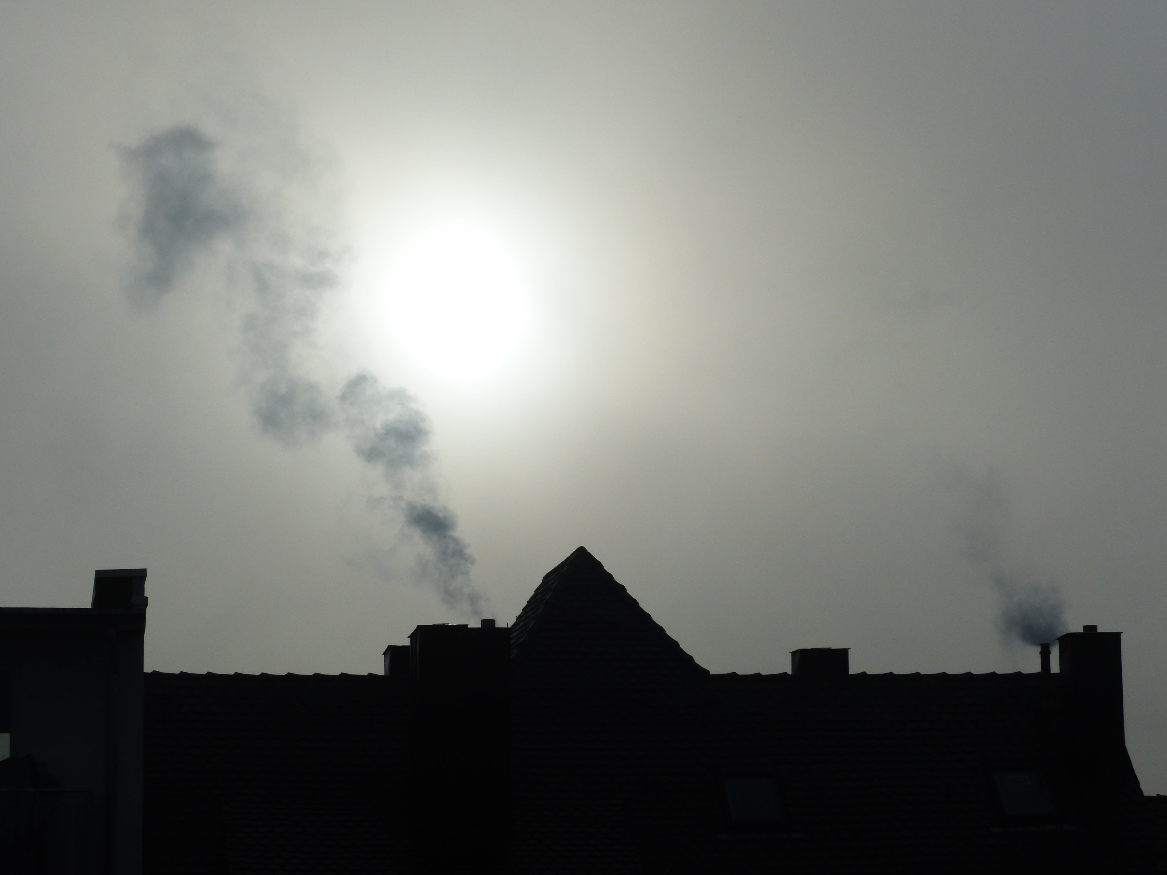 energy consumption, residential district, nature, gloomy, cloud - sky, smoke - physical structure, storm, creepy, no people, sunlight, house, air pollution, HD Wallpaper
