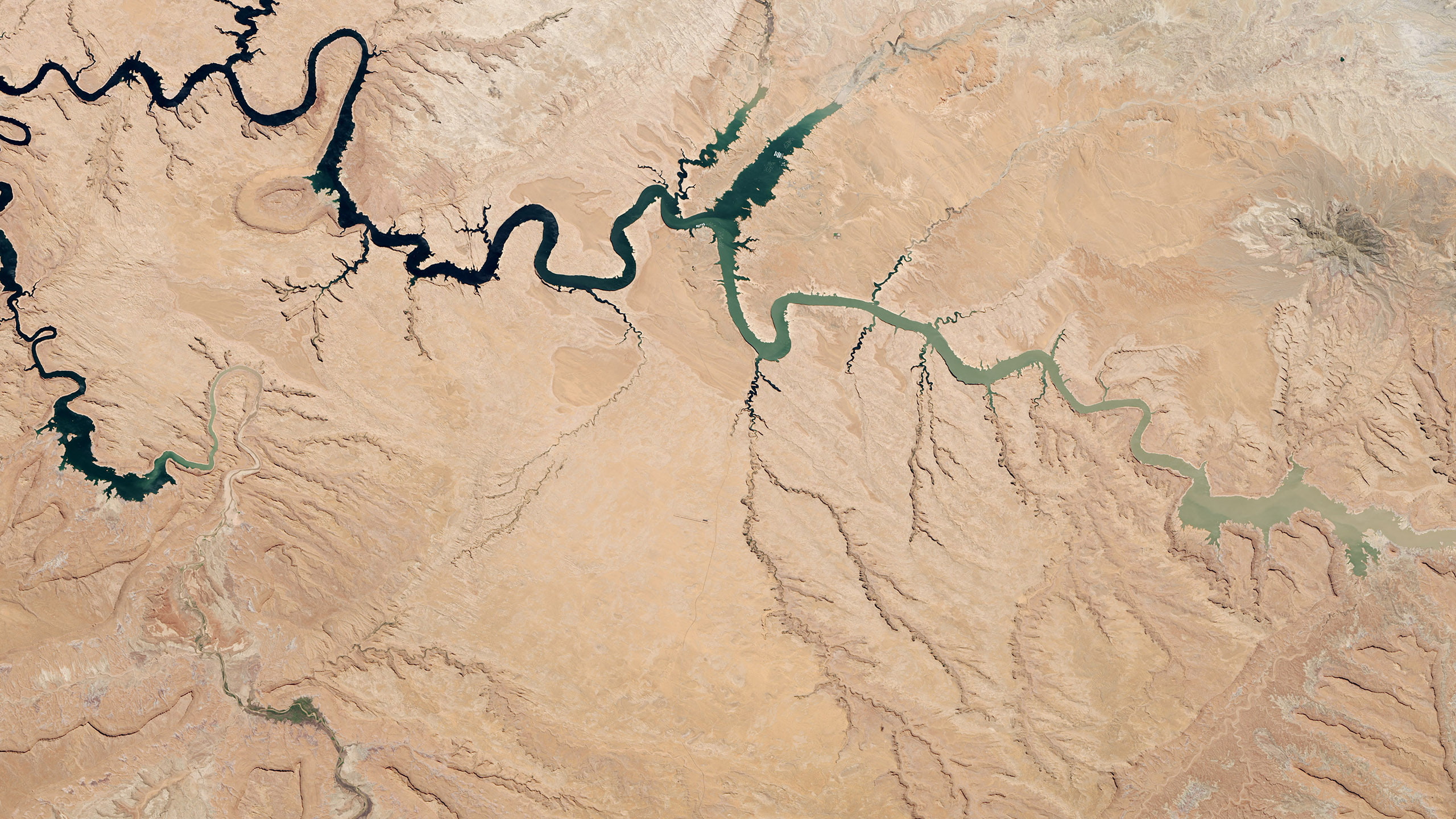 river, image, aerial, nature, hd, satellite, 2K, HD Wallpaper
