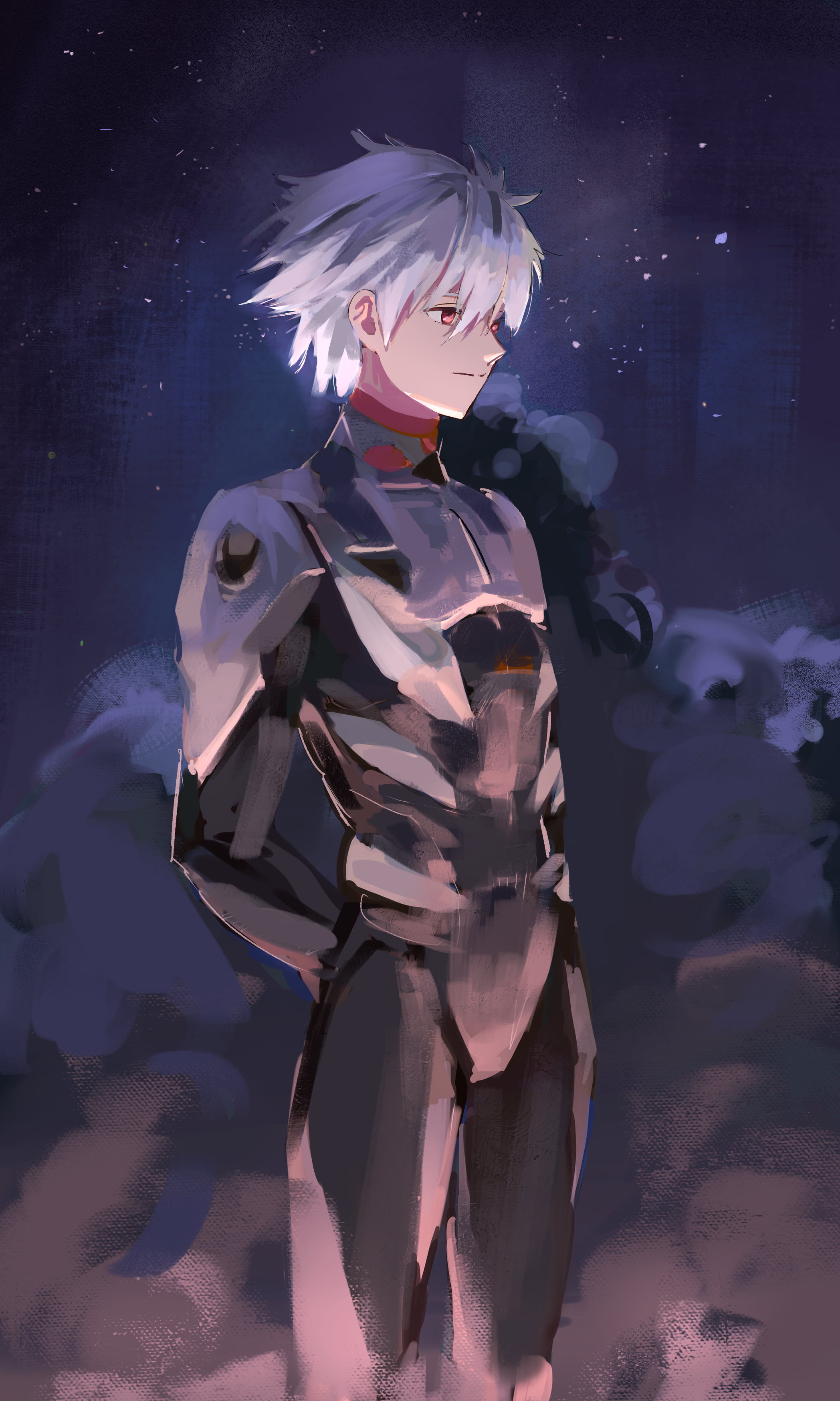 Null, anime boys, Kaworu Nagisa, portrait display, 2K, Neon Genesis Evangelion, anime, Phone HD Wallpaper