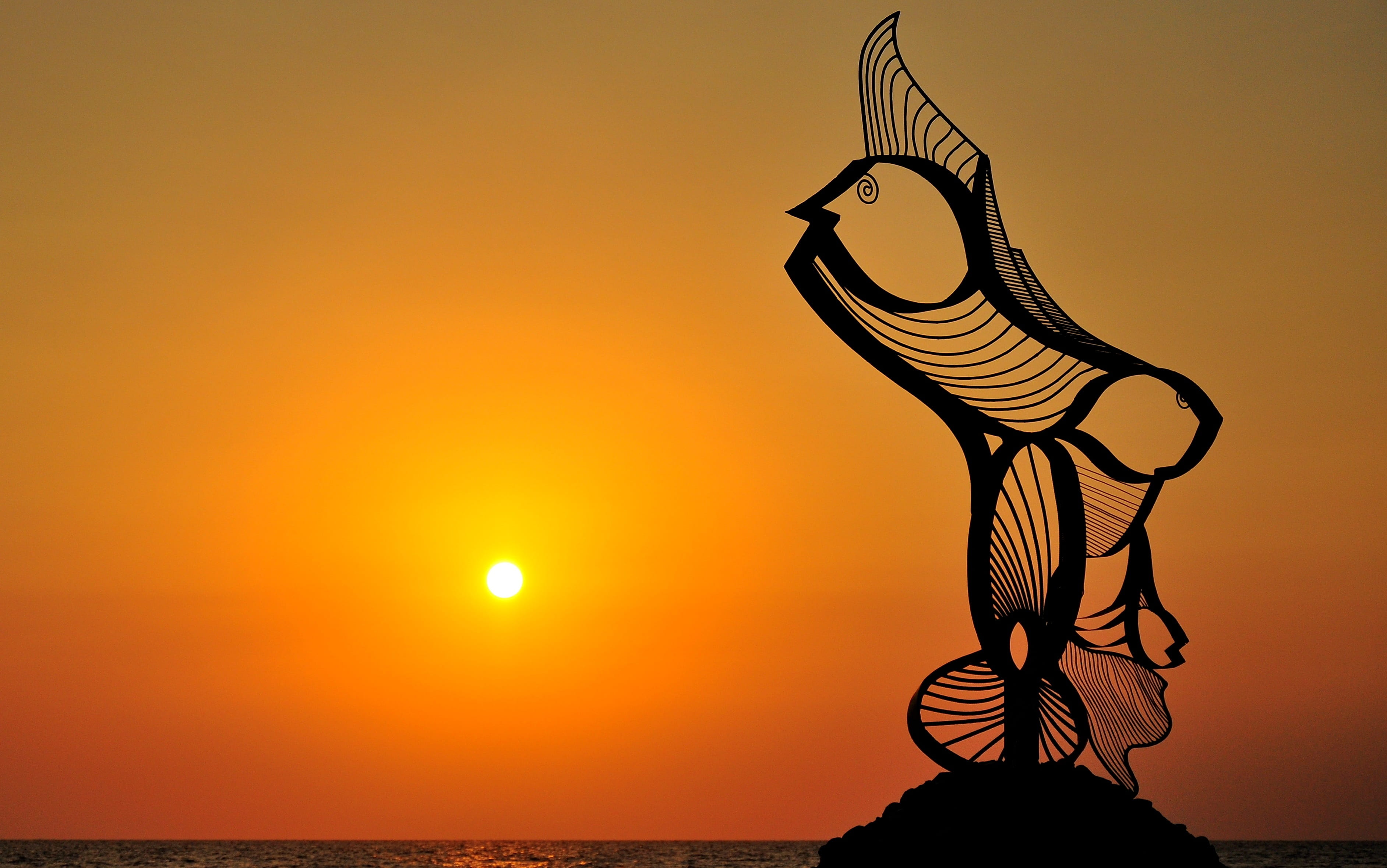 mood, no people, 2K, saudi arabia, corniche, george paris, sun, great prints philippines, clouds, sunlight, landscape, silhouette, idyllic, jeddah, sunset, HD Wallpaper