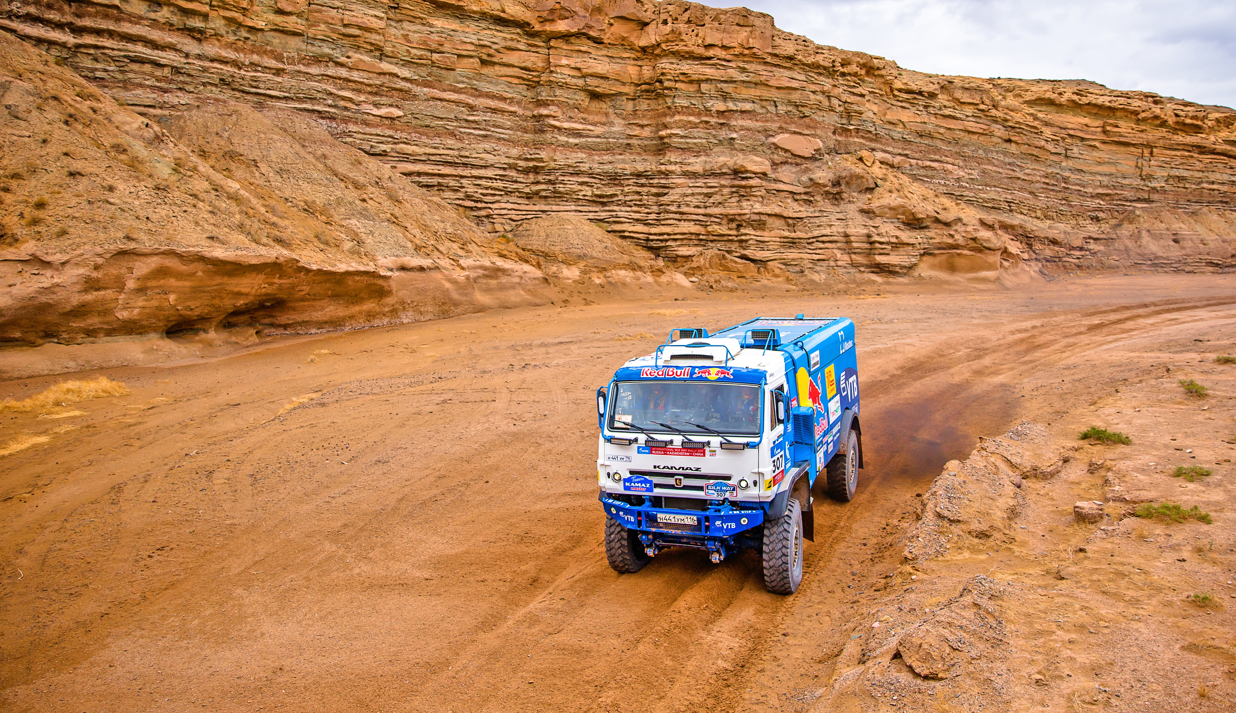 RedBull, Truck, Master, The roads, Silk road, Speed, 5K, Russia, KAMAZ, Race, Rally, 307, Sand, Nature, Sport, Silk Way, SilkWay, HD Wallpaper
