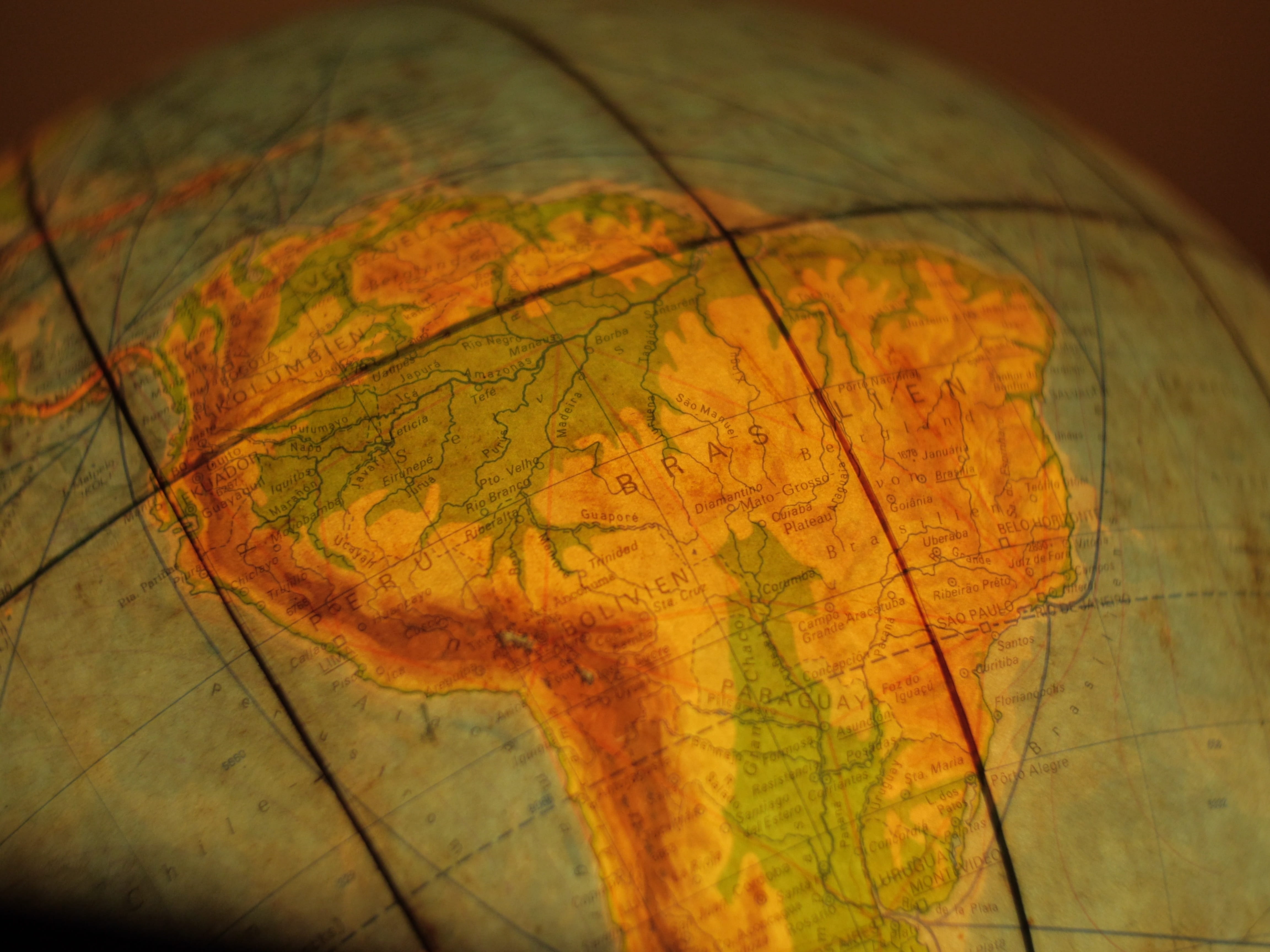 topography, America, pattern, travel, globe - man made object, sphere, America, indoors, direction, nature, day, orange color, leaf, 4K, yellow, no people, HD Wallpaper