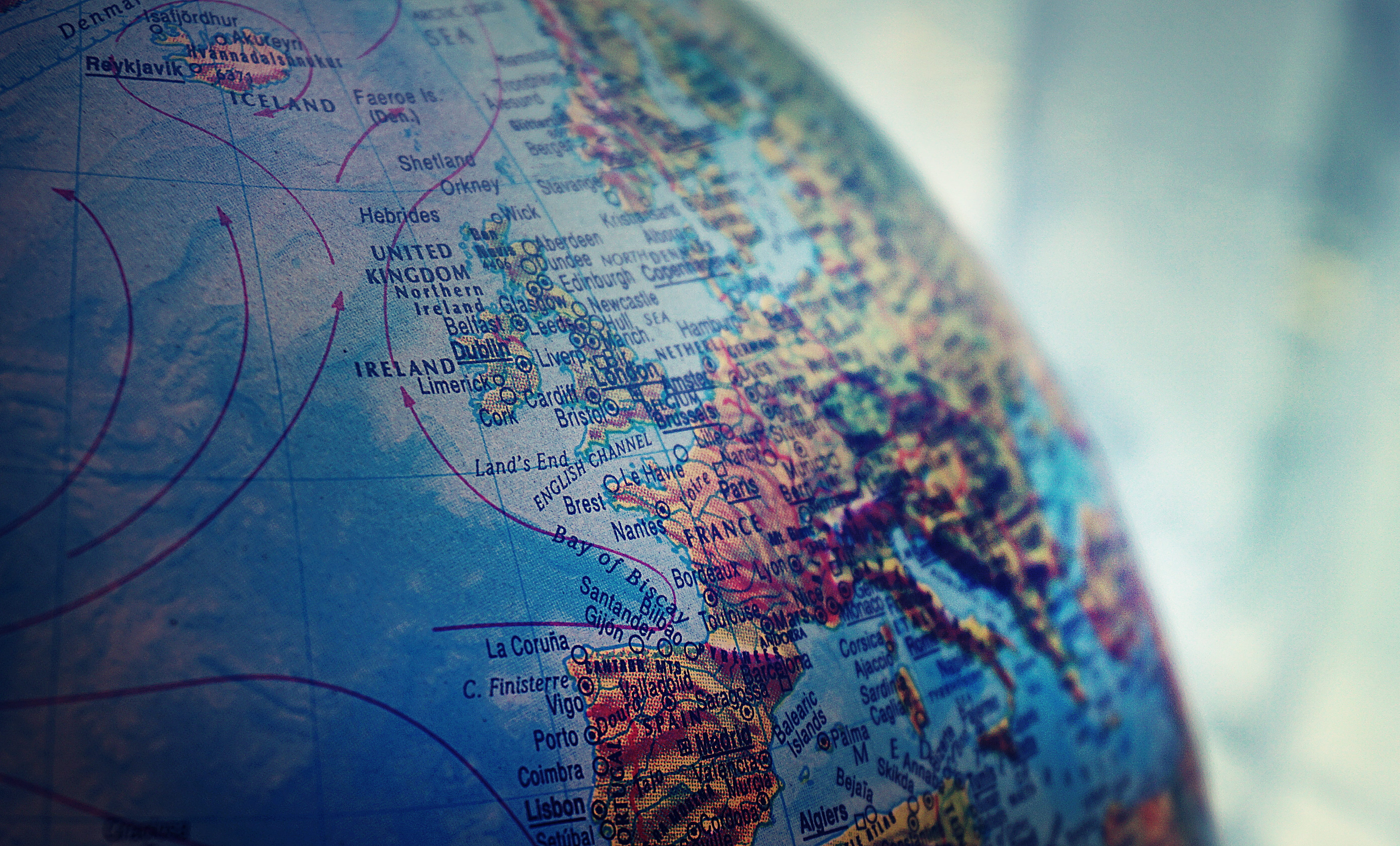 map, globe - man made object, guidance, 5K, no people, nature, earth, physical geography, colors, photo, selective focus, day, focus on foreground, communication, HD Wallpaper