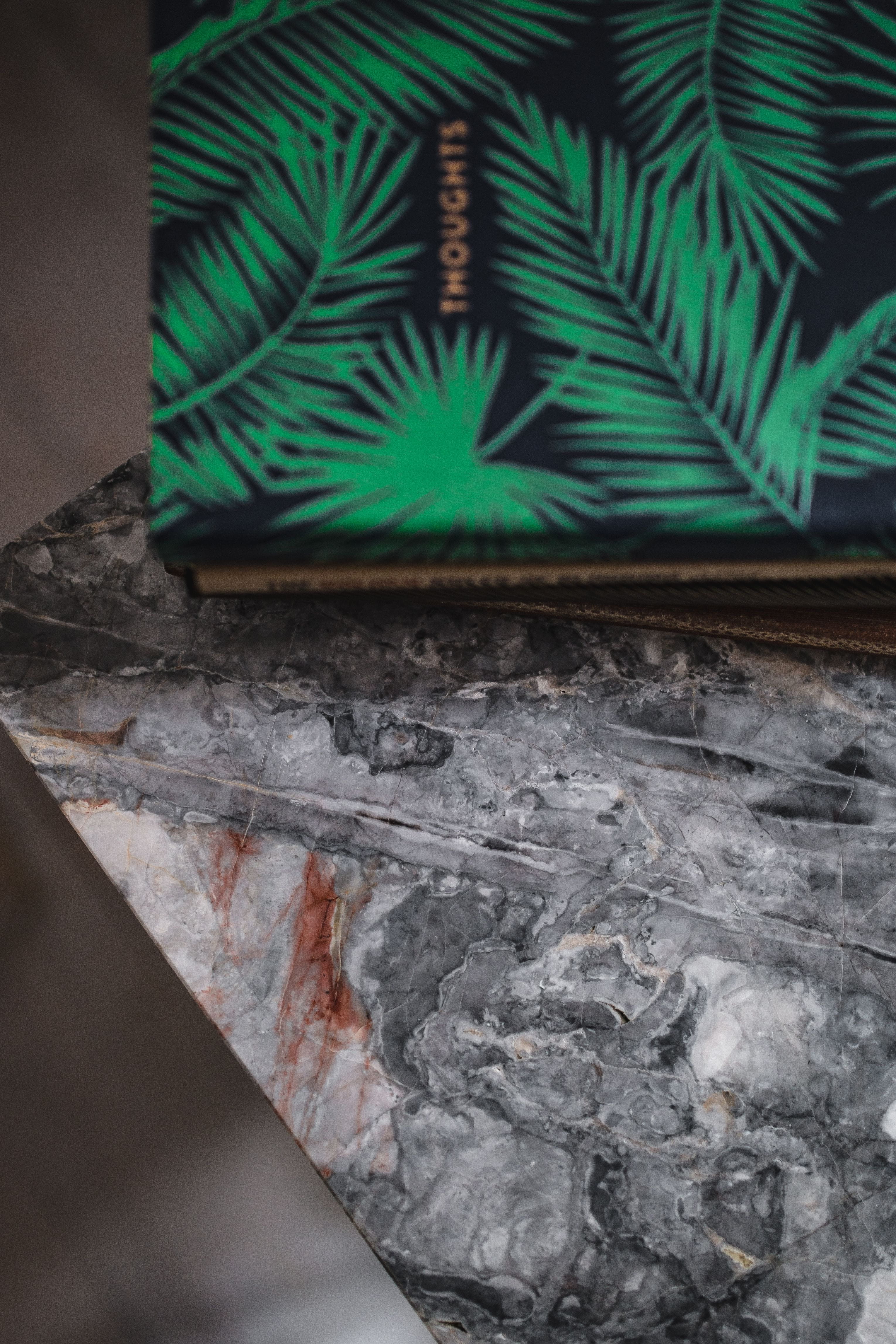 nature, 4K, concrete, leaf, fern, indoors, table, Uncommon, books, no people, outdoors, marble, day, design, plant part, growth, plant, tree, metal, pattern, Phone HD Wallpaper
