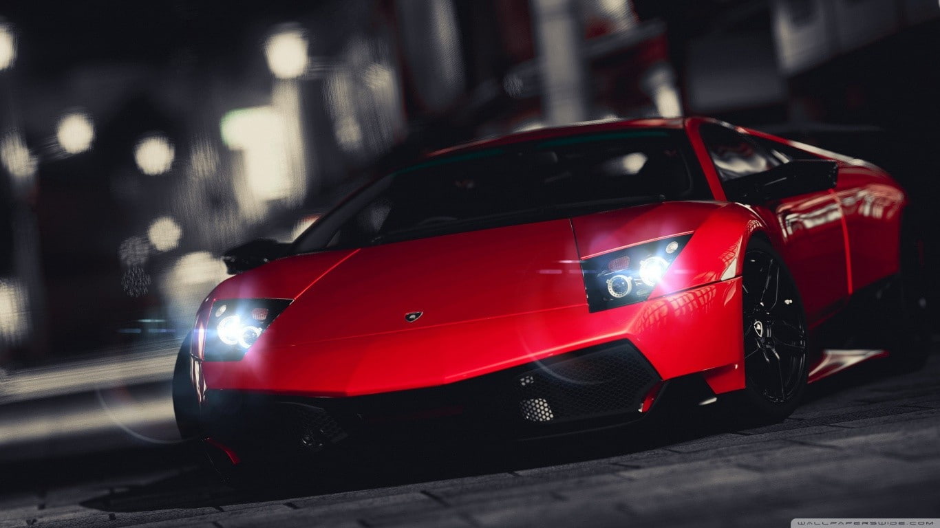 transportation, red, close-up, toy, 720P, land vehicle, illuminated, indoors, luxury, speed, city, motion, Lamborghini Murcielago LP640-4, street, motor vehicle, HD Wallpaper