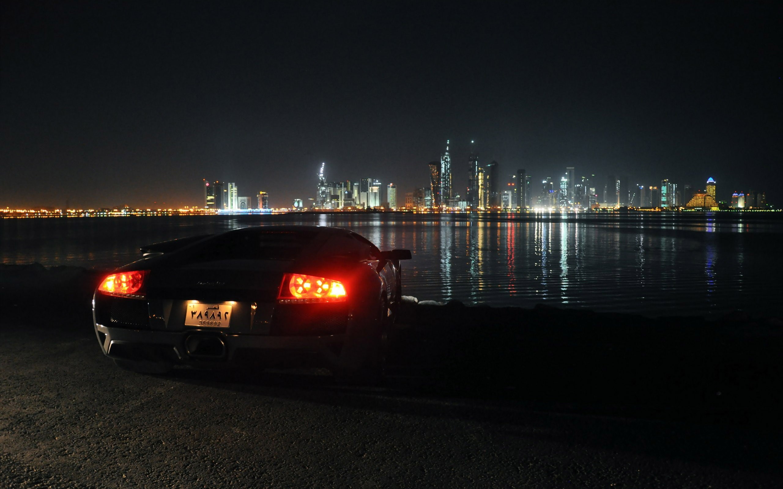 2K, Lamborghini Murcielago, night, HD Wallpaper