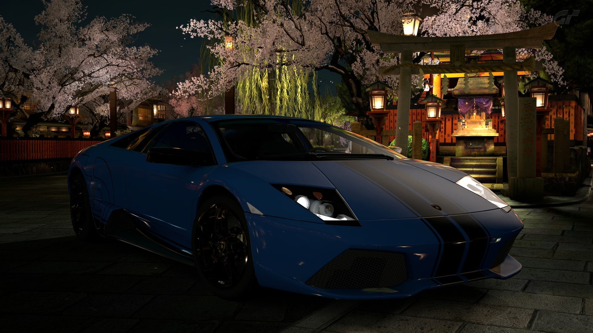 blue, car, street, 1080P, mode of transportation, Lamborghini Murcielago, no people, city, architecture, building exterior, plant, transportation, land vehicle, HD Wallpaper
