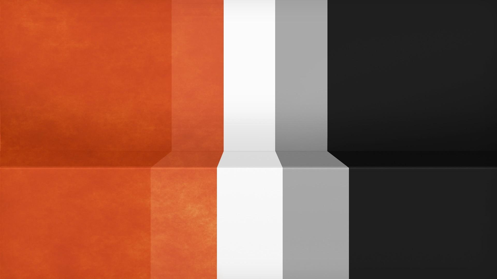 wall - building feature, Orange, Simple, single object, textures, gray, orange color, backgrounds, full frame, black color, Racing, abstract backgrounds, HD Wallpaper