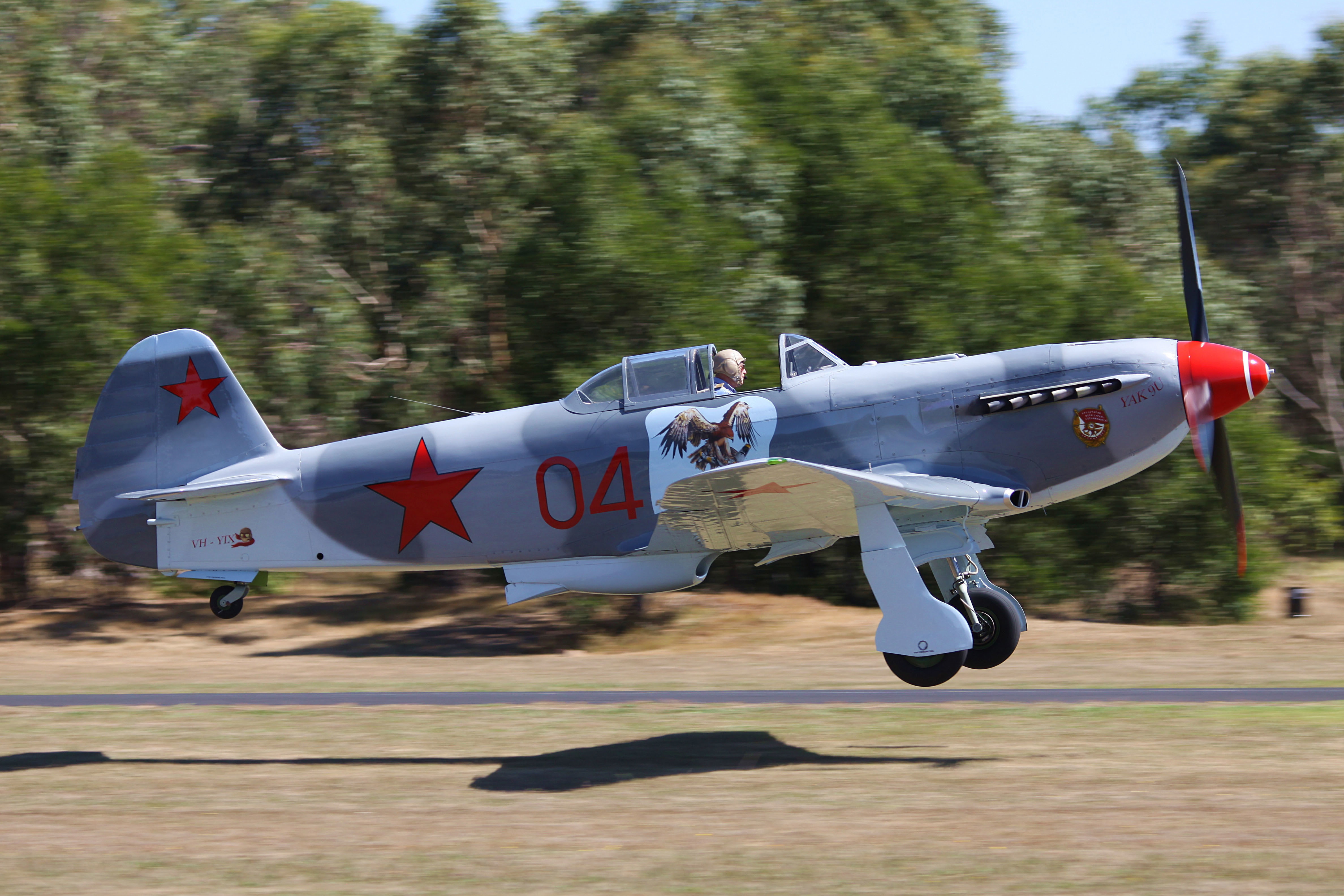 Yak-9U, fighter, collection, gray, Soviet, engine, 4K, M-107A, bokeh, developer, historical, jet, the plane, USSR, retro., times, height, speed, 5800 m, HD Wallpaper