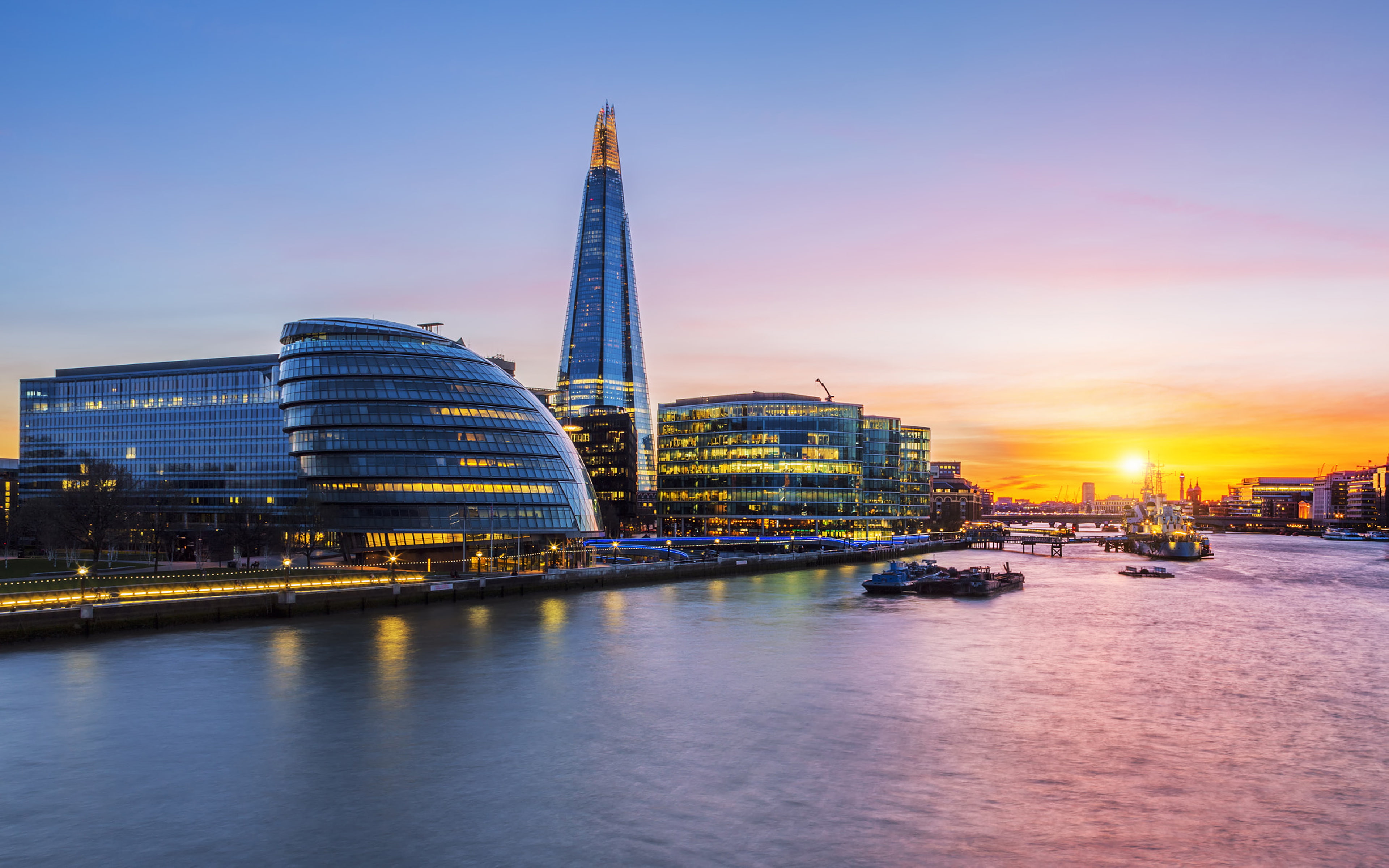 panoramic, desktop, hall, laptop, 4K, thames, ultra, hd, mobile, city, sunset, london, new, view, river, phones, HD Wallpaper