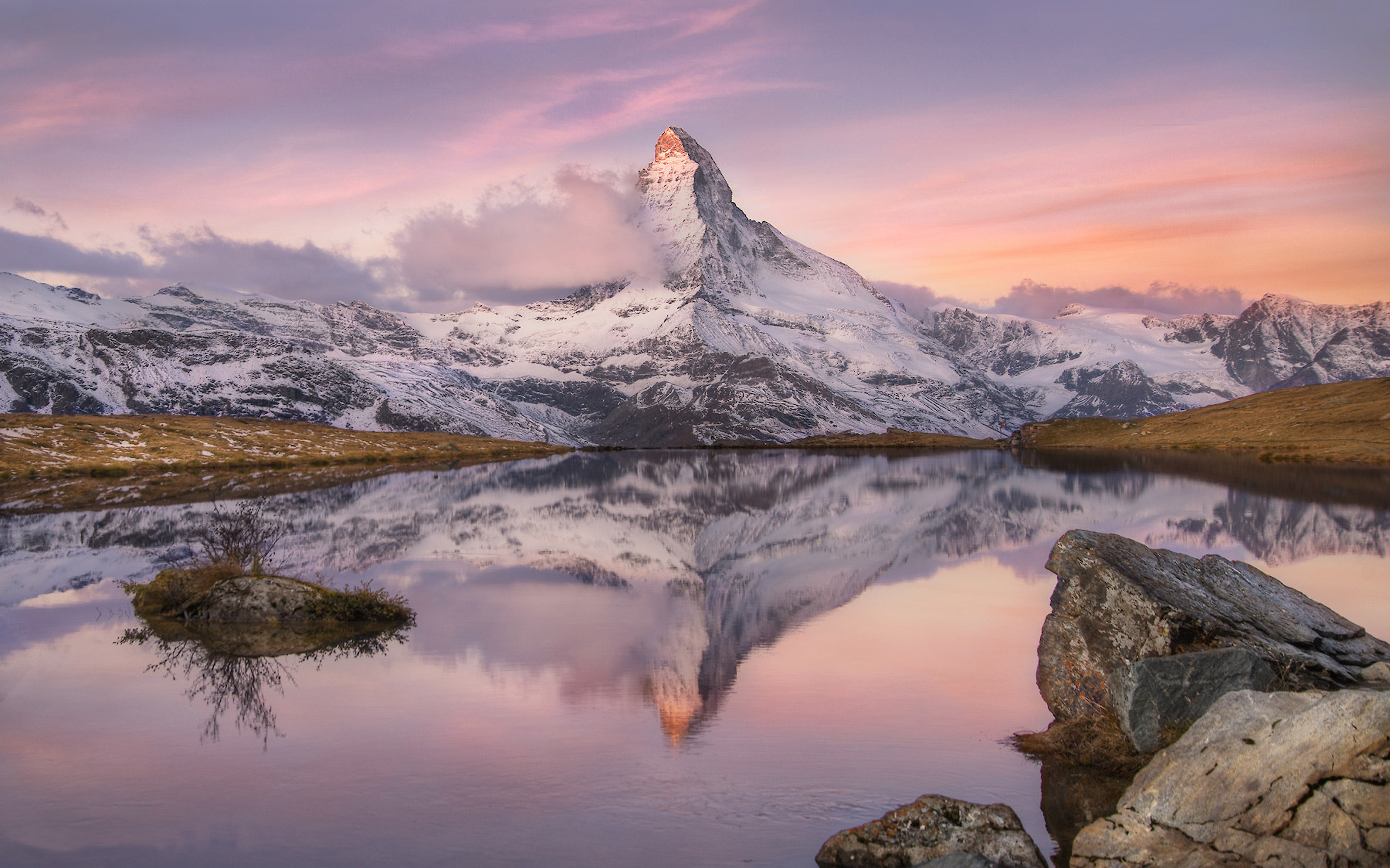 android, tranquil scene, europe, cold temperature, desktop, winter, phone, view, nature, scenics - nature, reflection, no people, 4K, idyllic, mountain range, HD Wallpaper