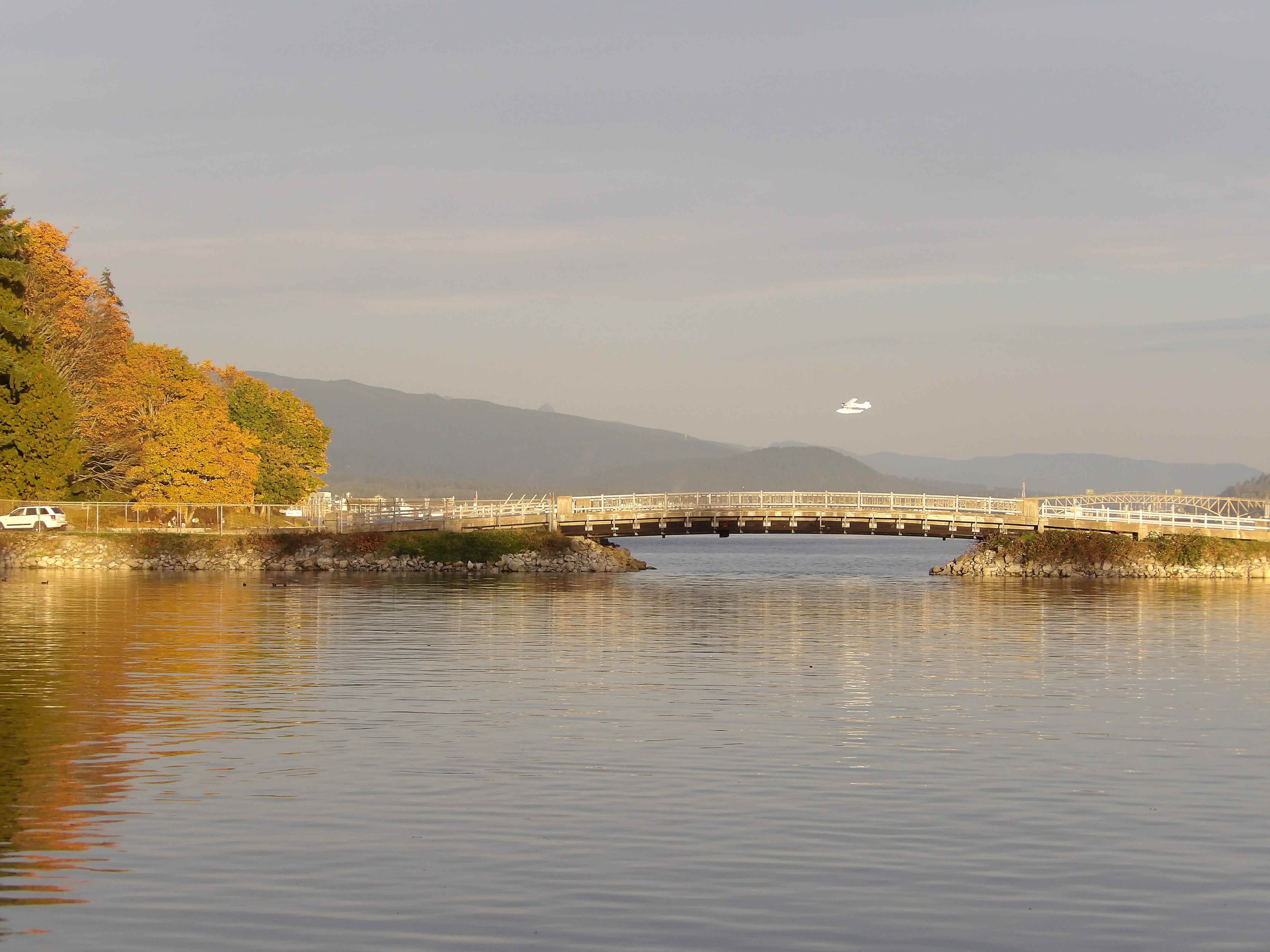 tranquil scene, lake, nature, mountain, scenics, tranquility, waterfront, sky, Stanley Park, beauty in nature, plant, water, Downtown, no people, Vancouver, HD Wallpaper