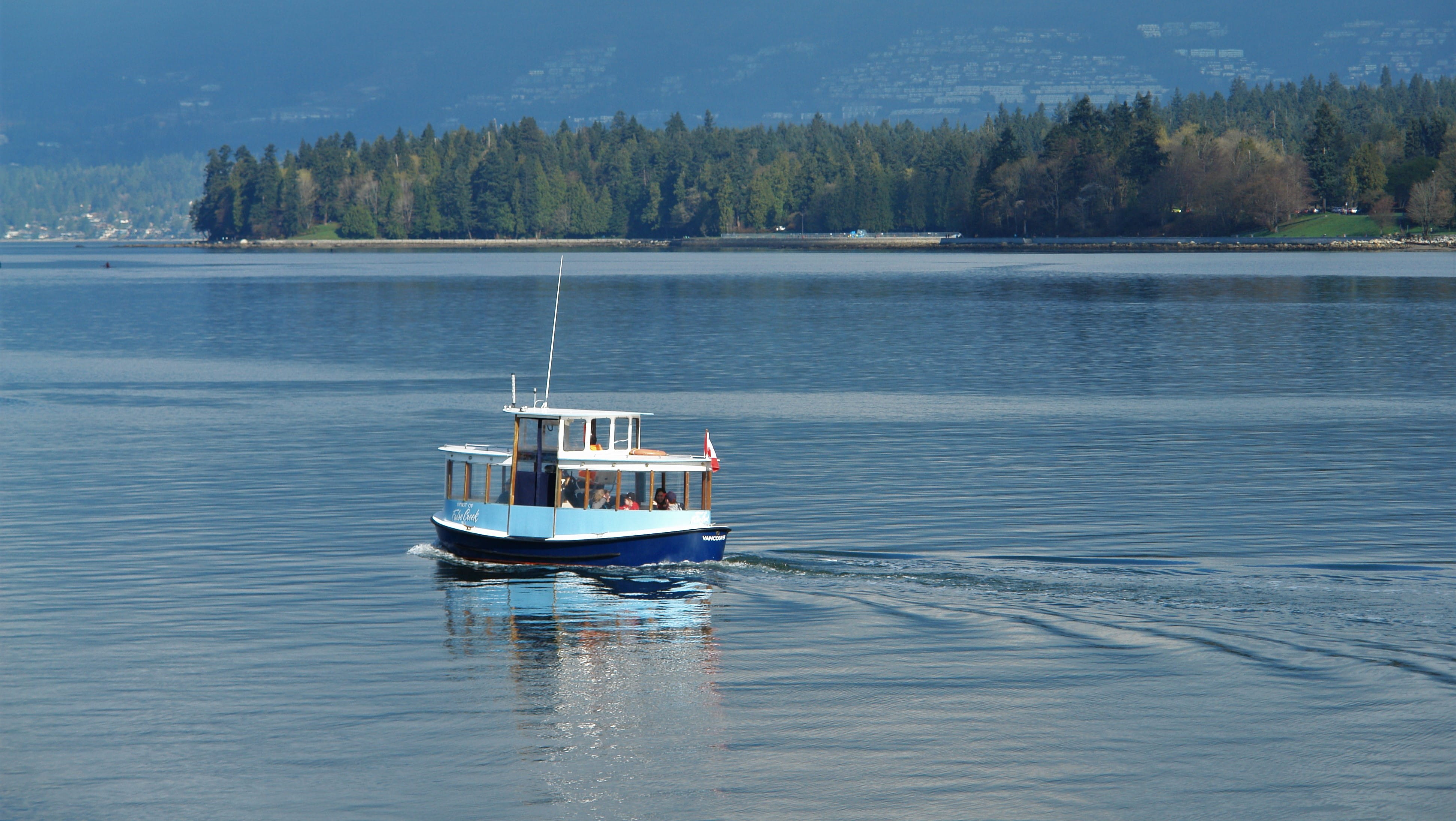 water, scenics - nature, ferry, sailing, vancouver, nautical vessel, non-urban scene, stanley park, no people, reflection, nature, day, passenger craft, HD Wallpaper