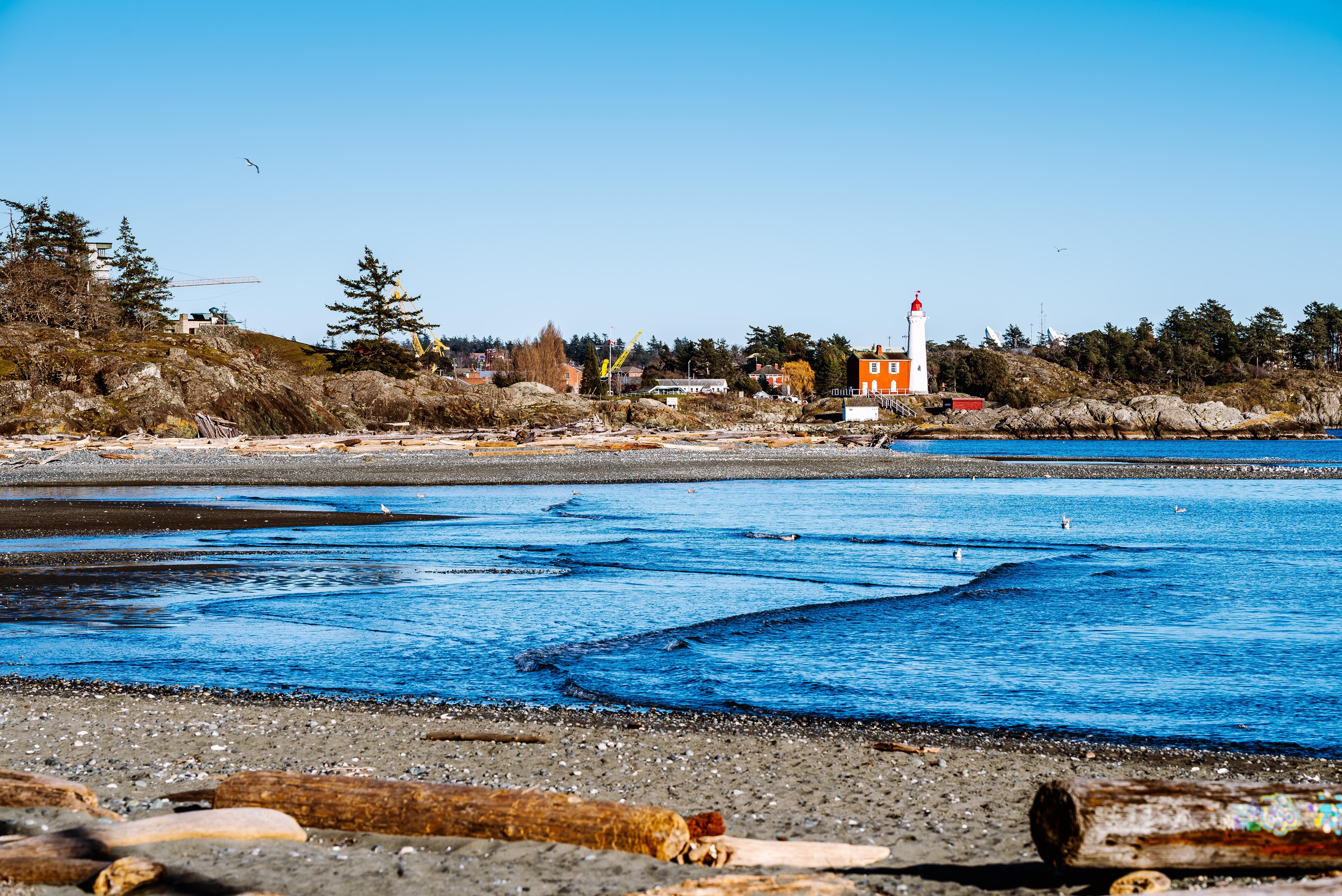 bc, day, no people, 5K, sea, beach, winter, vancouver island, tranquil scene, landscape, beauty in nature, built structure, scenics - nature, tranquility, HD Wallpaper