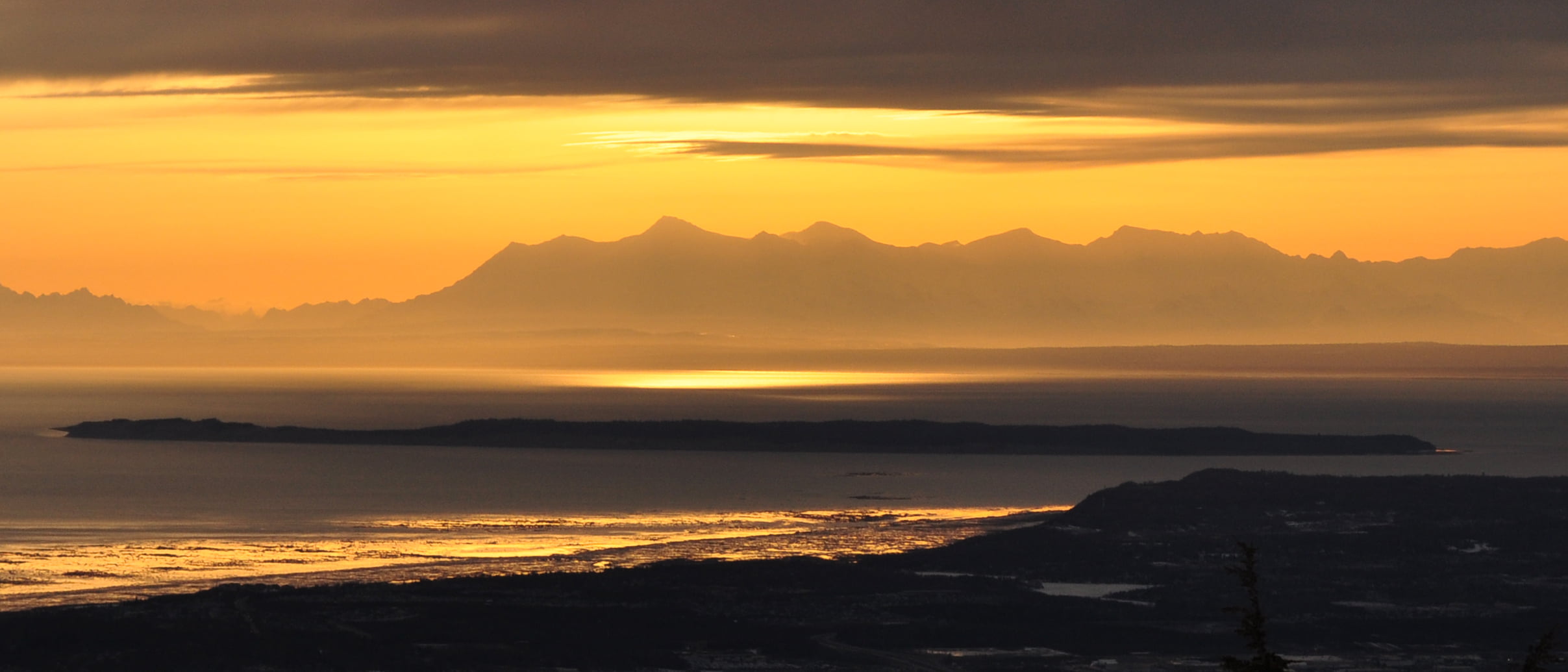 sunrise - Dawn, seashore, body of water, photos, beside, Turnagain Arm, hour, Glen Alps, sunsets, Anchorage, outdoors, Chugach, Paxson, Aleutian range, HD Wallpaper