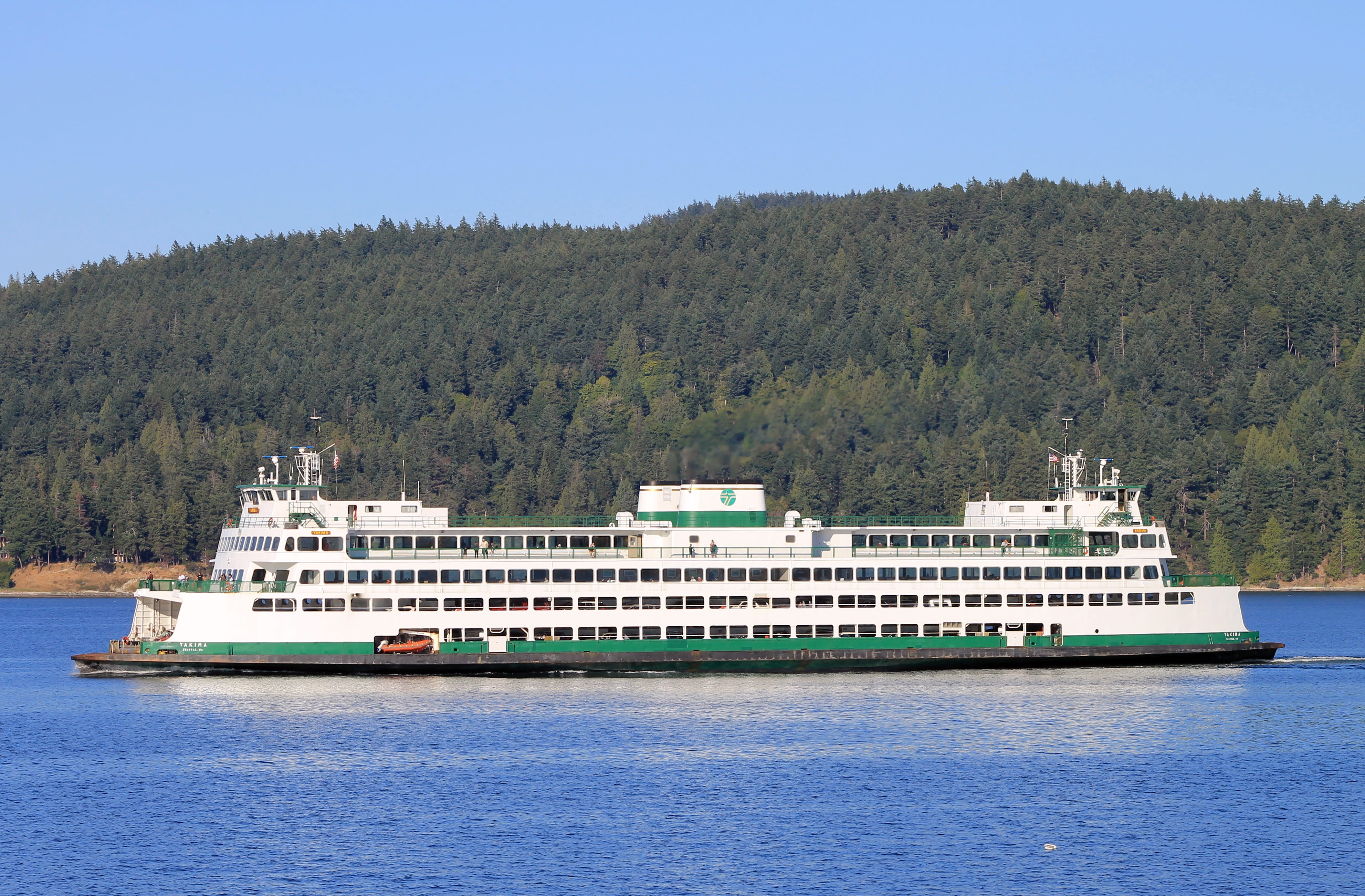 sea, island, mode of transportation, transportation, pine tree, cruise ship, ocean, puget sound, nautical vessel, outdoors, nature, land, no people, washington state, HD Wallpaper