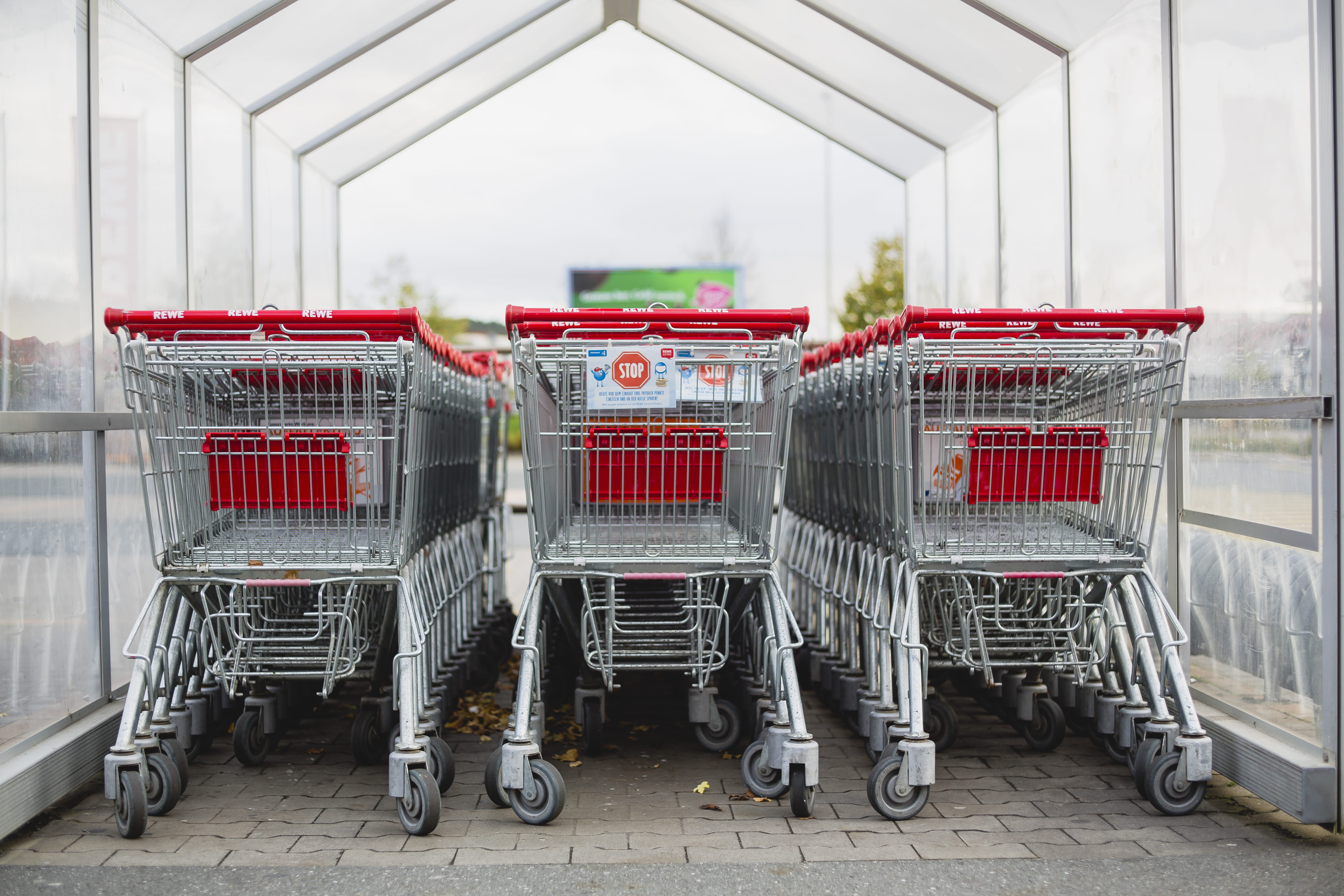 buy, day, empty, supermarket, germany, flooring, absence, shopping, store, shopping cart, red, architecture, chair, no people, cart, retail equipment, sale, HD Wallpaper