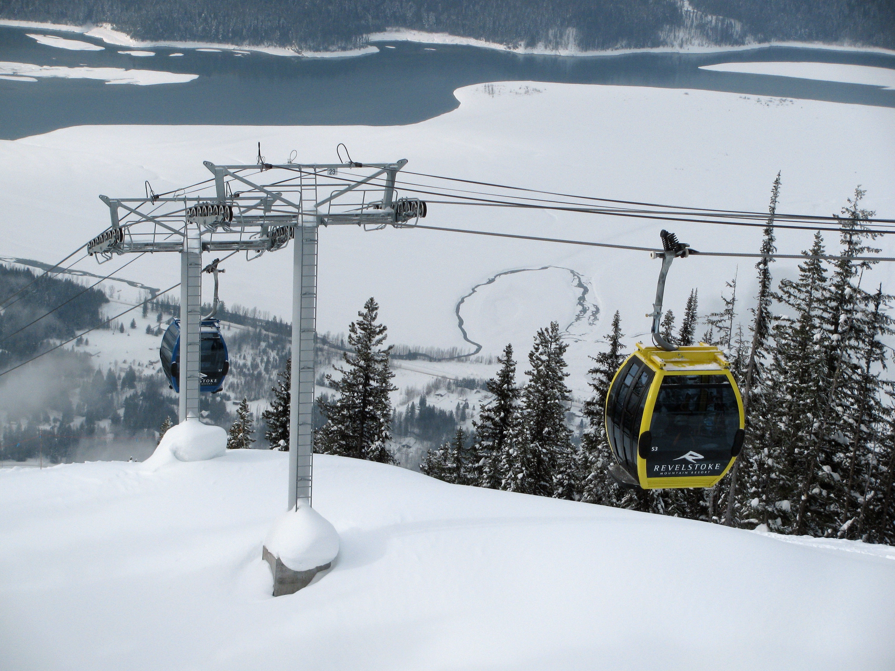 outdoors, nature, outside, tranquil scene, ski, overhead cable car, countryside, recreation, british columbia, electricity, snowcapped mountain, 2K, cable car, HD Wallpaper