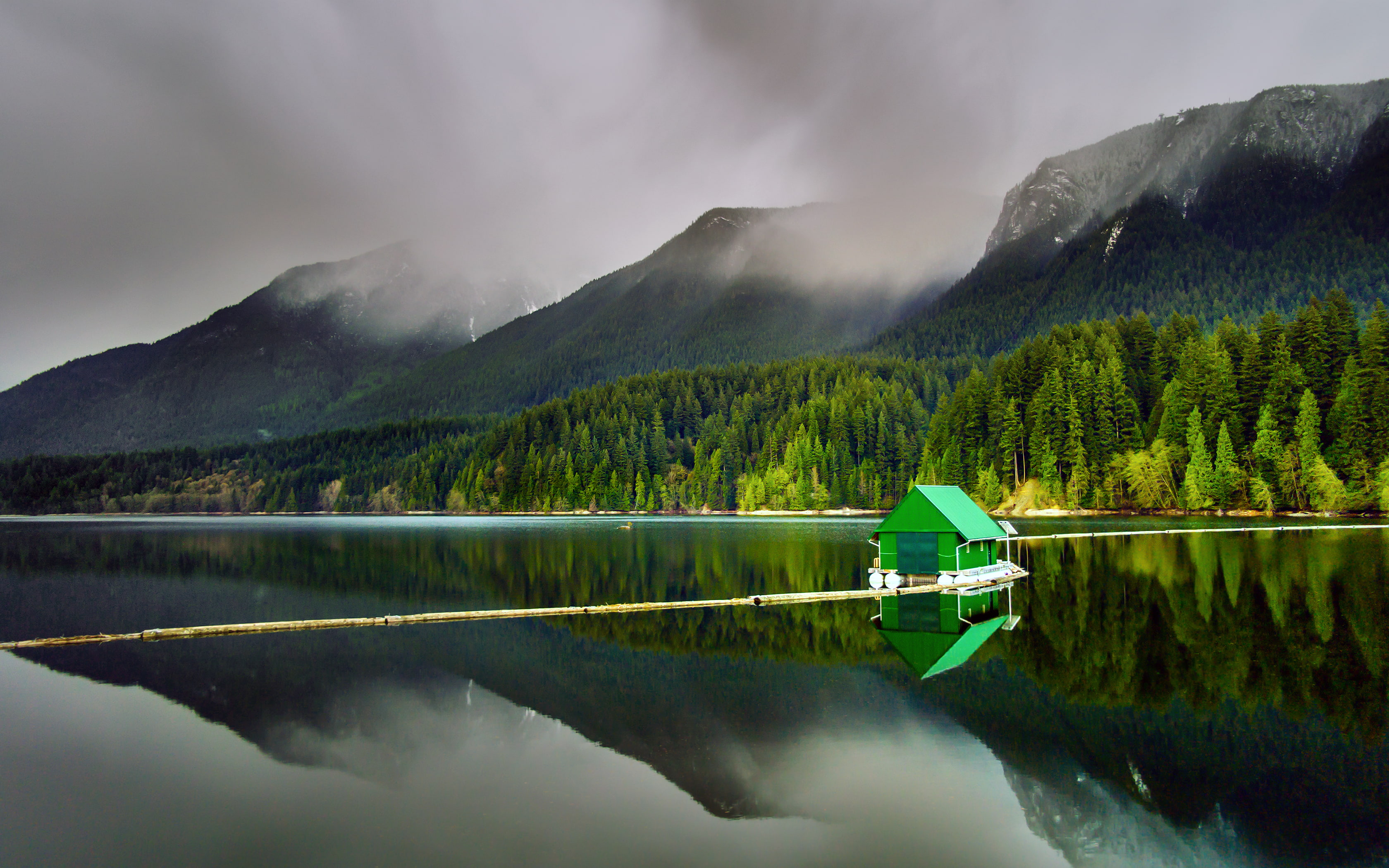 nature, Capilano Lake, British Columbia, North Vancouver, mountains, 2K, lake, forest, HD Wallpaper