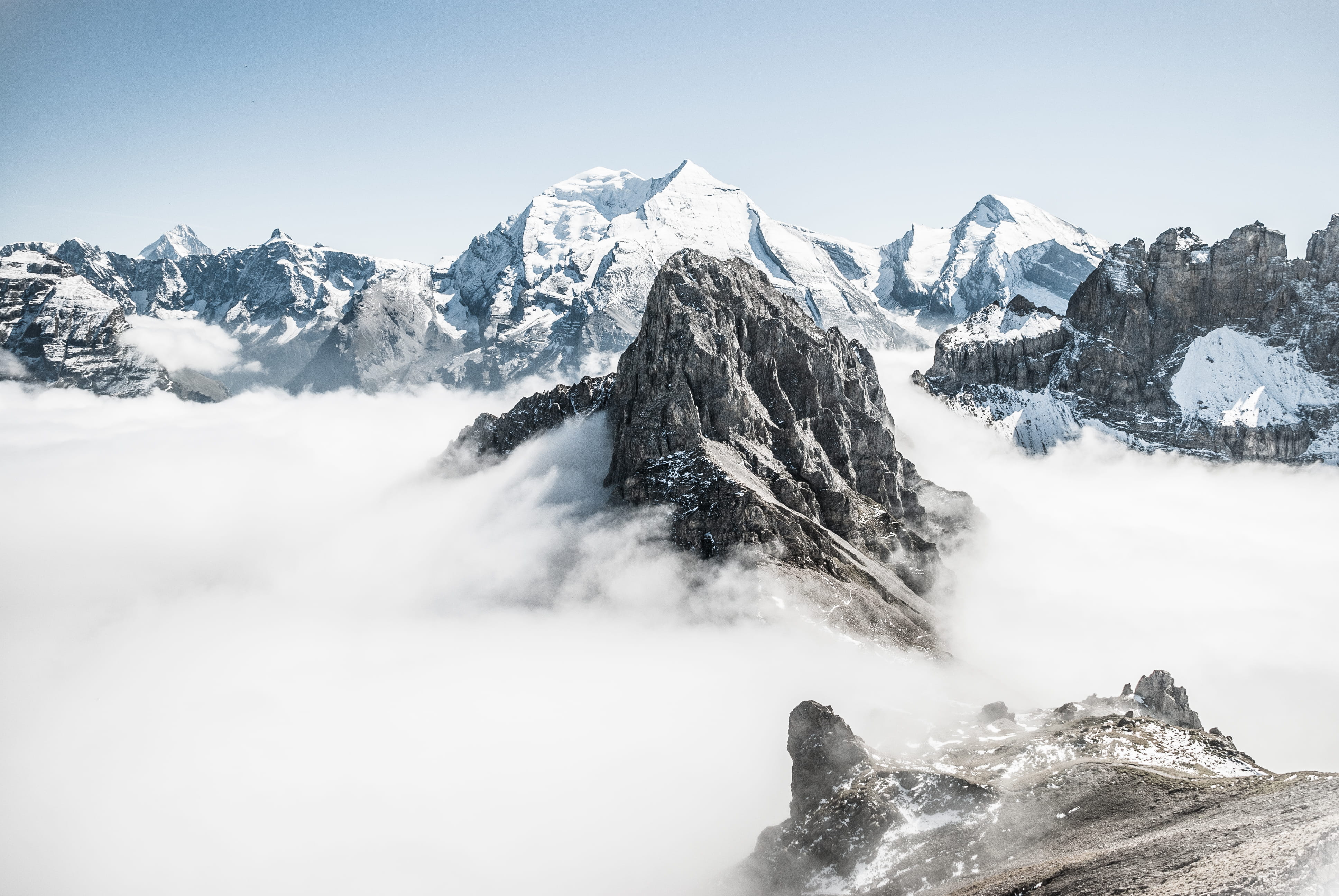 rock - Object, sky, mountain, winter, extreme Terrain, beauty In Nature, water, alps, no People, scenics, ice, 4K, range, covered, outdoors, mountain Range, HD Wallpaper
